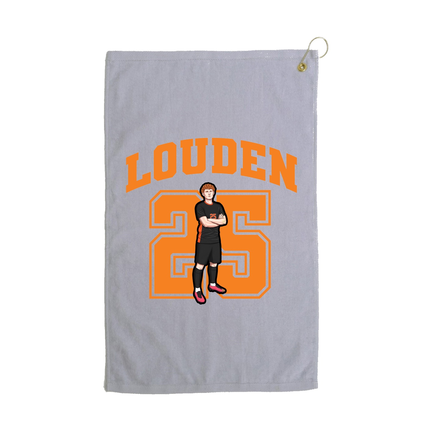 Golf Towel — Number in Grey