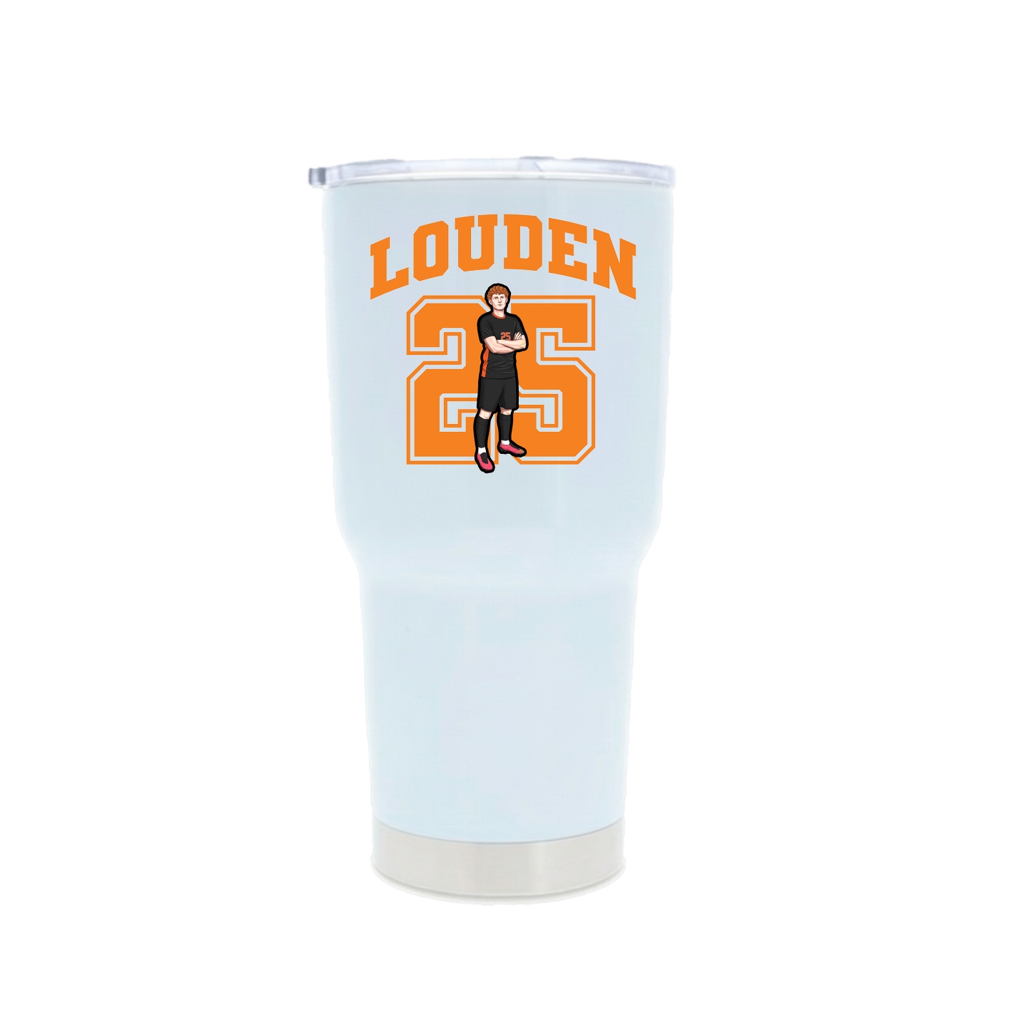 30oz Stainless Steel Tumbler — Number in White