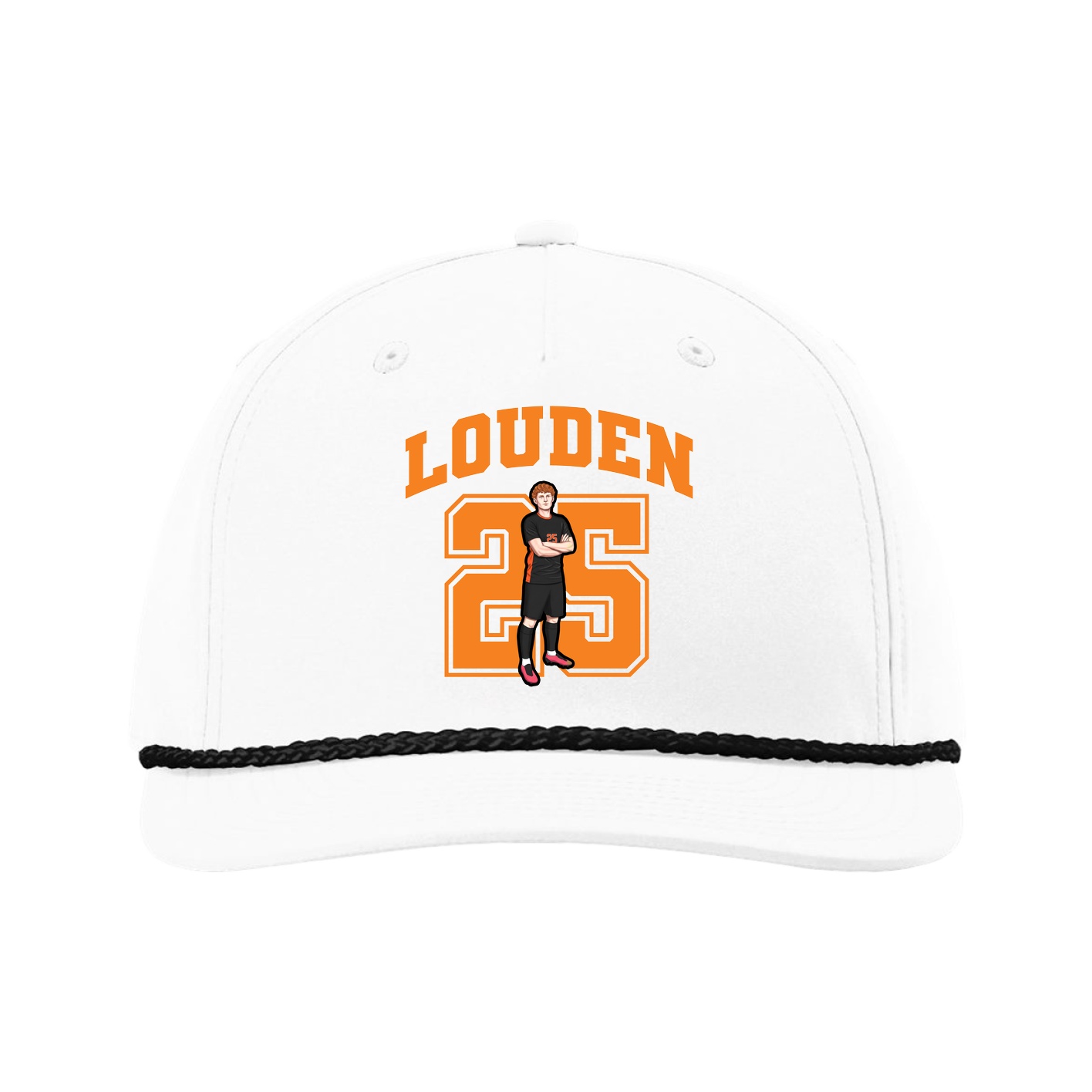 Five-Panel Classic Rope Cap — Number in White