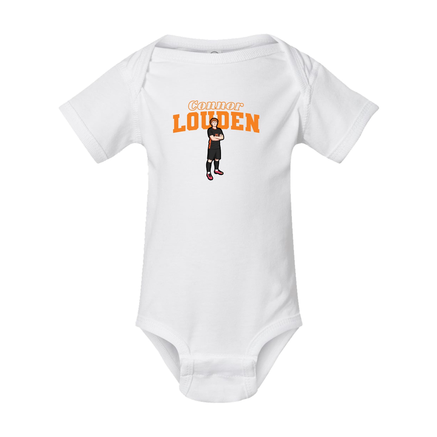 Baby Onesie — Name Arch in White