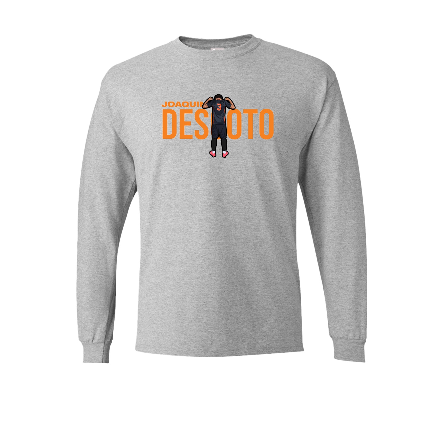 Long Sleeve Tee — Player Name in Grey