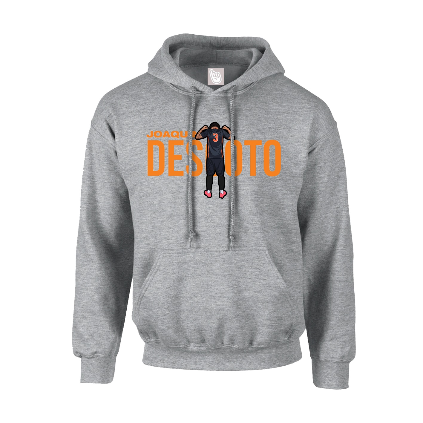 Hoodie — Player Name in Grey