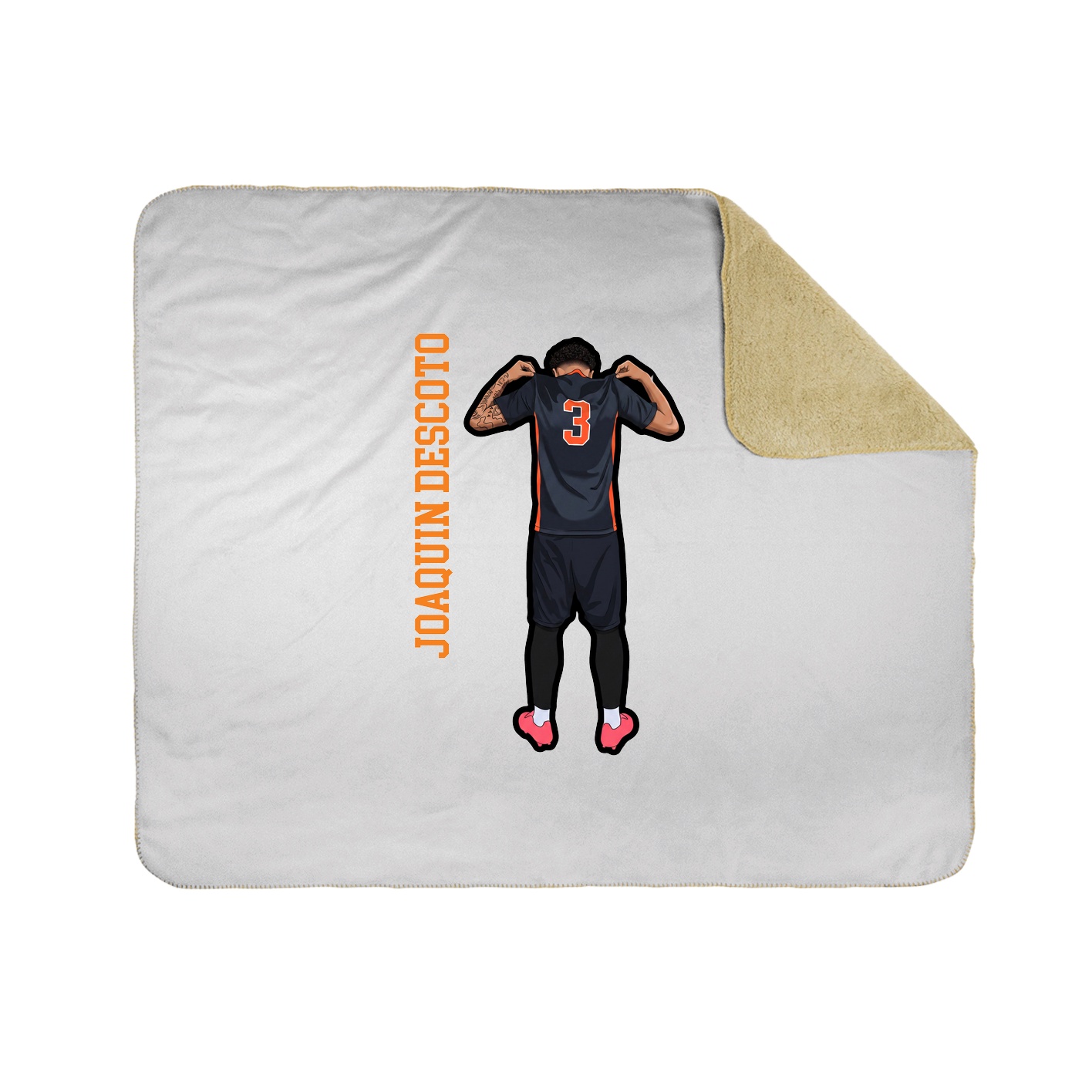Throw Blanket — Name Vertical in White