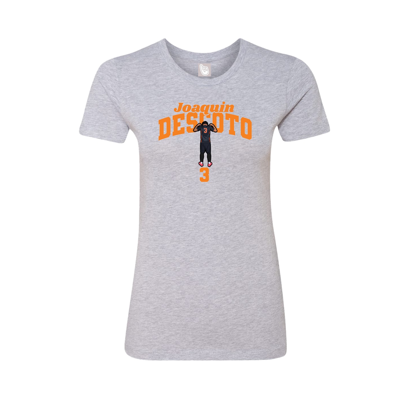 Fitted Women's Tee — Signature Arch in Grey