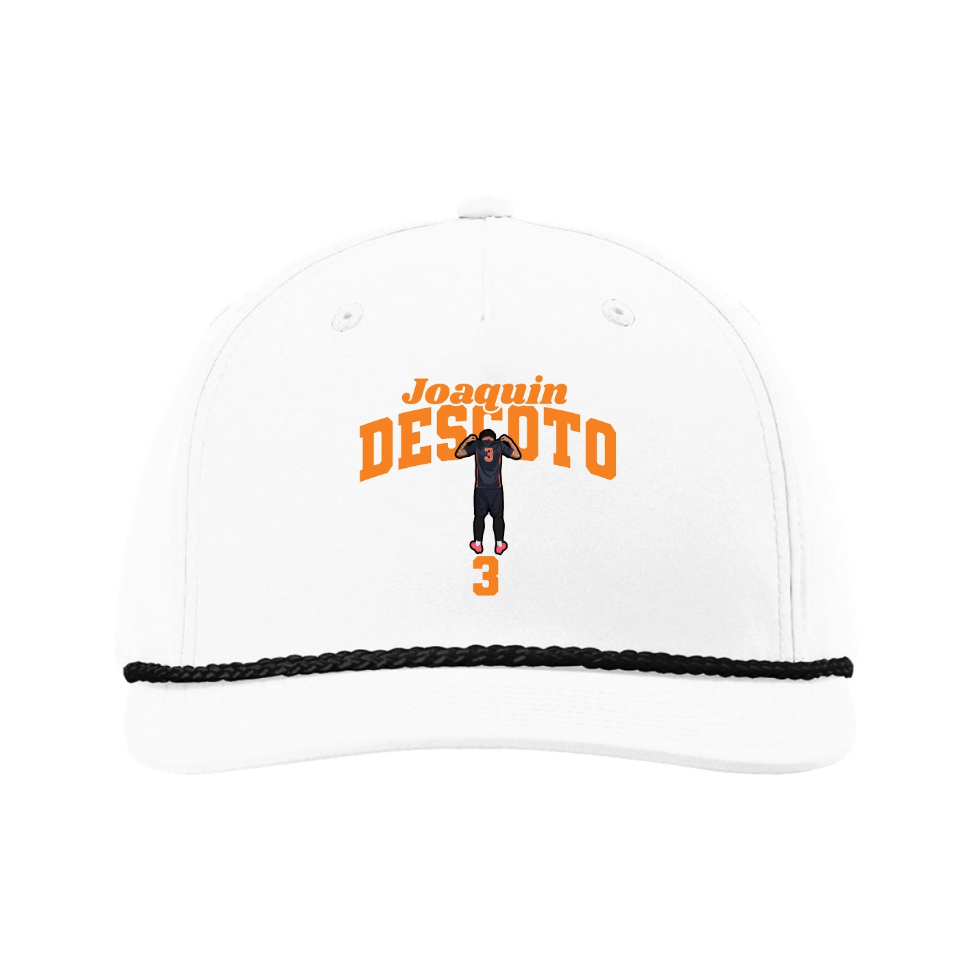 Five-Panel Classic Rope Cap — Signature Arch in White