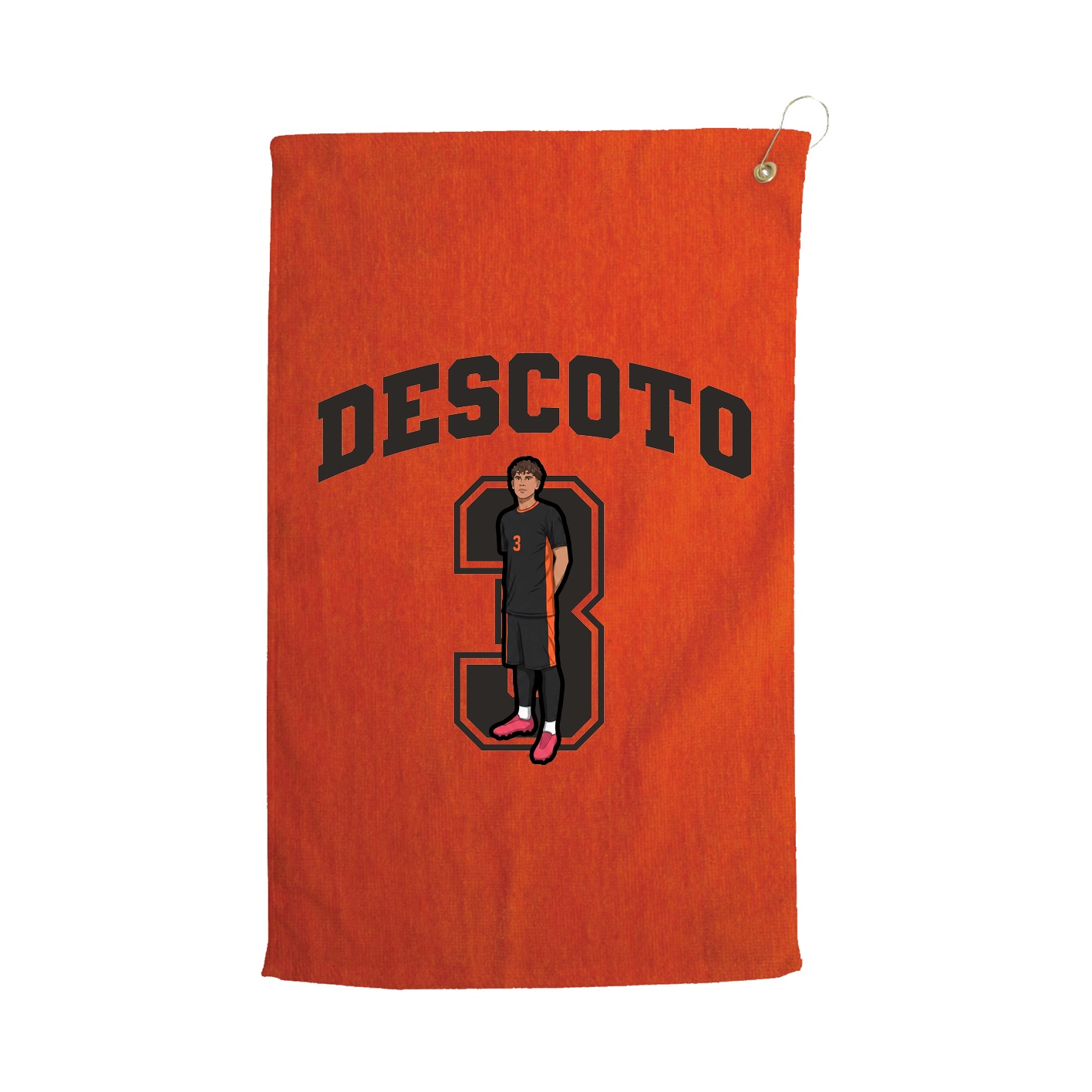 Golf Towel — Number in Orange