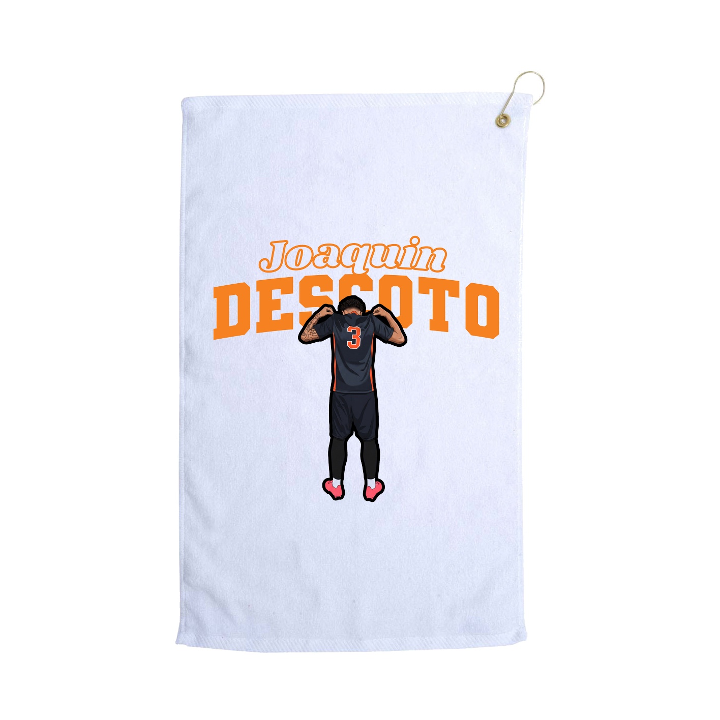 Golf Towel — Name Arch in White