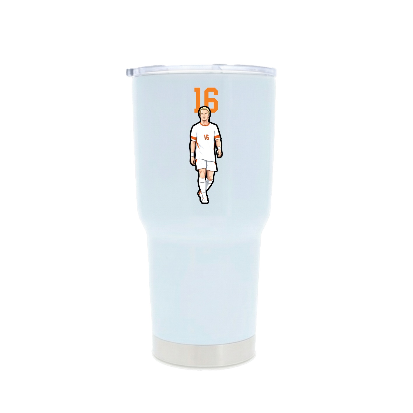 30oz Stainless Steel Tumbler — Number Top in White