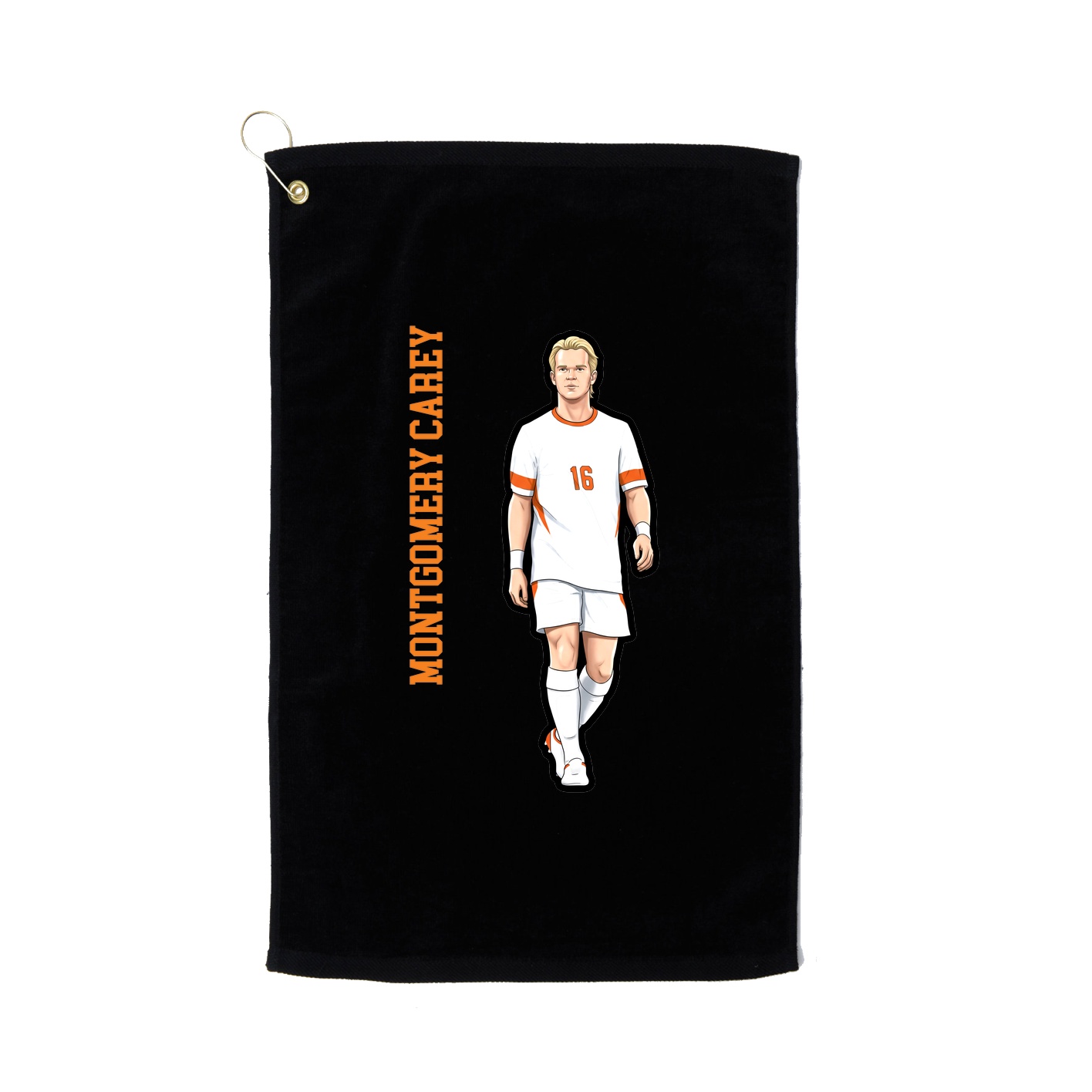 Golf Towel — Name Vertical in Black