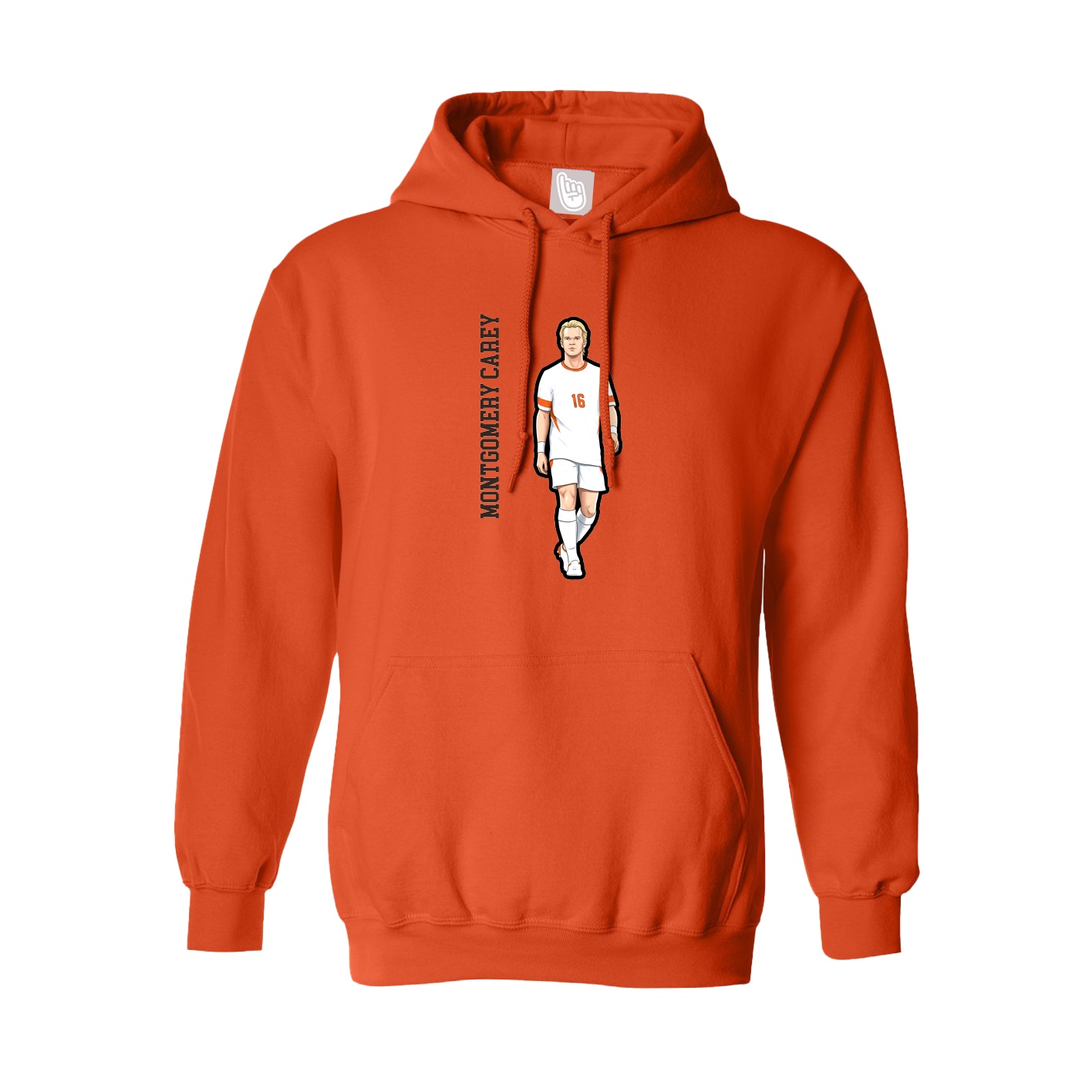 Youth Hoodie — Name Vertical in Orange