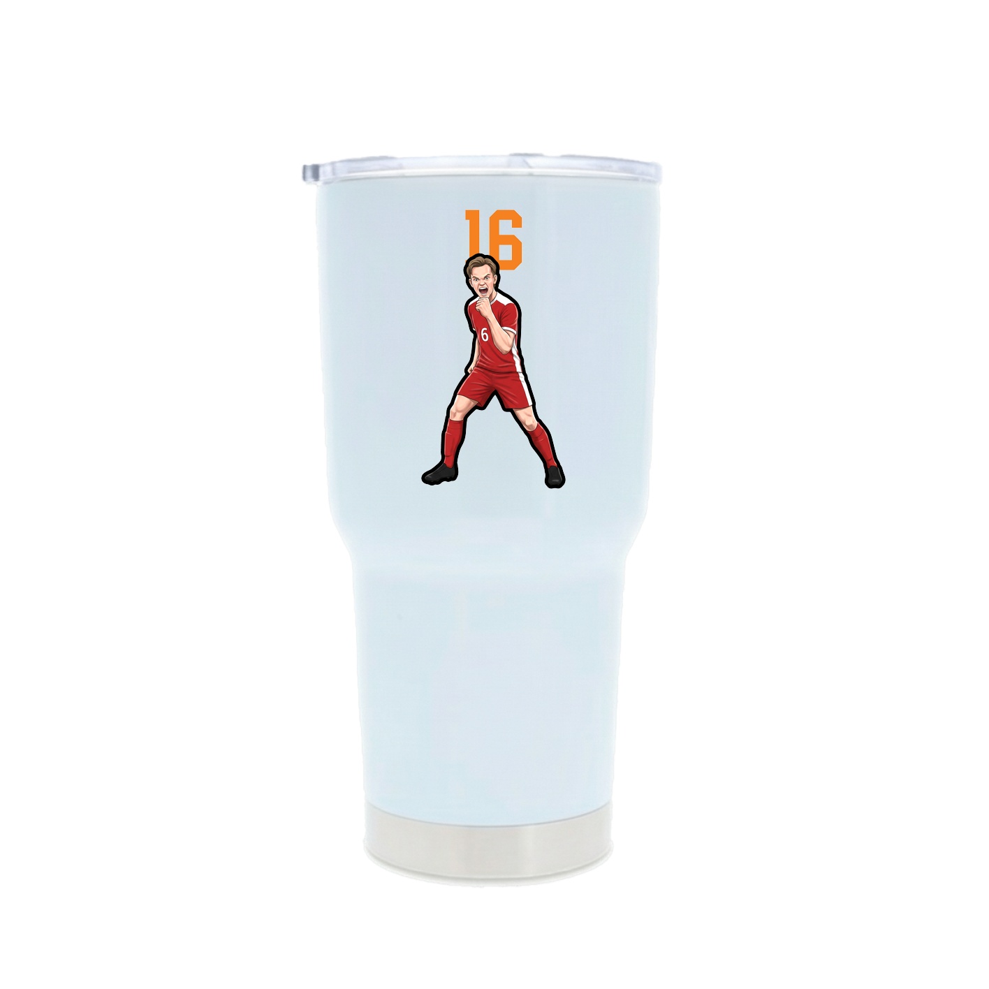 30oz Stainless Steel Tumbler — Number Top in White