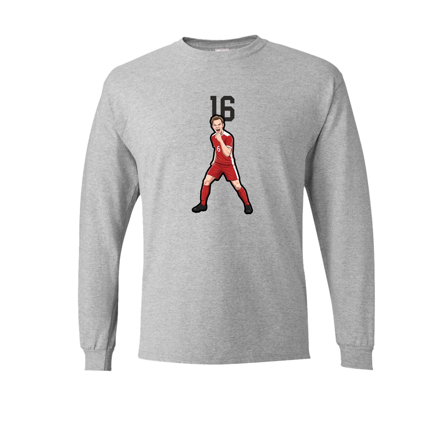 Long Sleeve Tee — Number Top in Grey