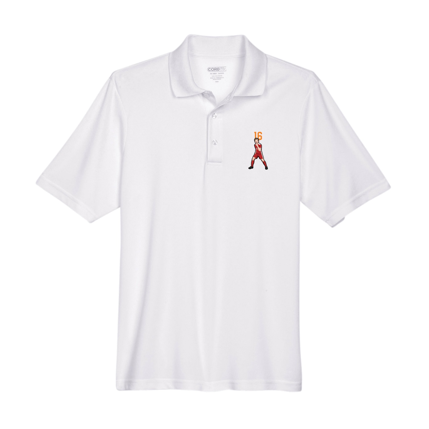 Performance Polo — Number Top in White