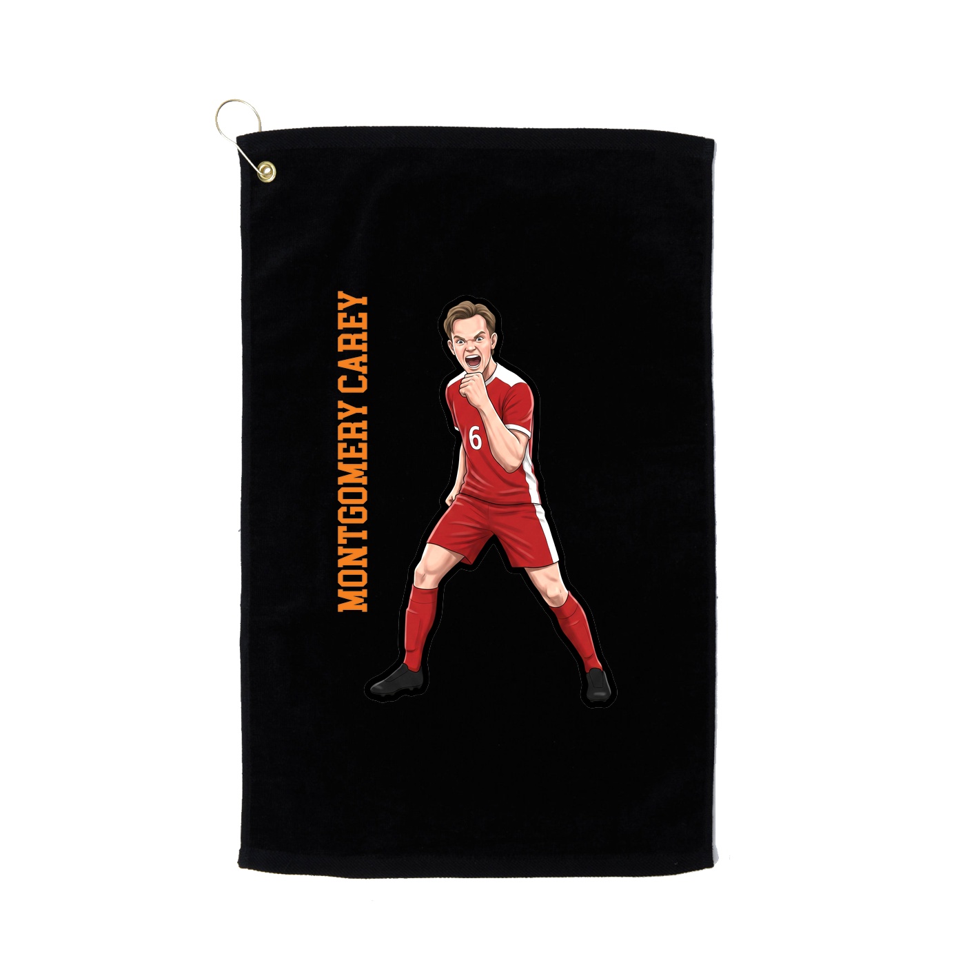 Golf Towel — Name Vertical in Black
