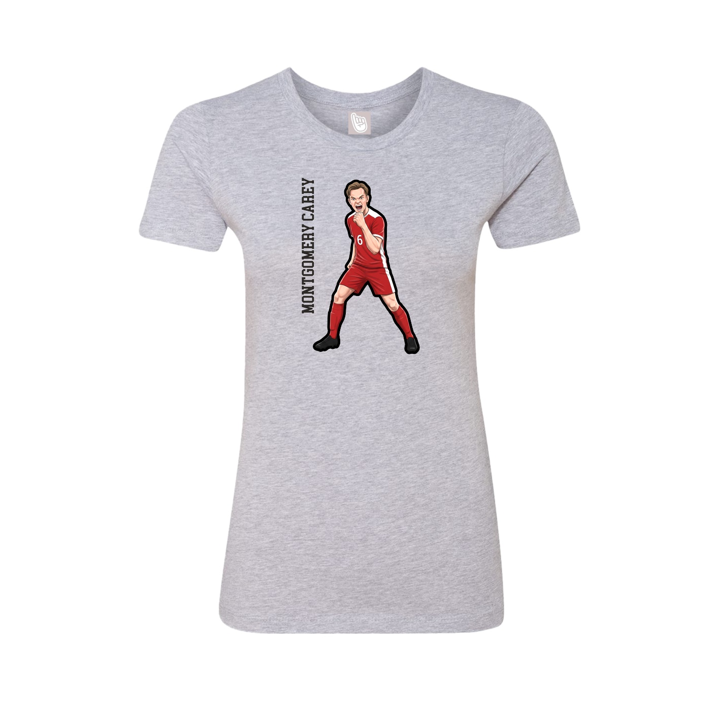Womens Tee — Name Vertical in Grey