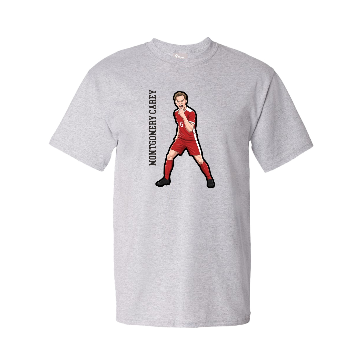 Youth Tee — Name Vertical in Grey