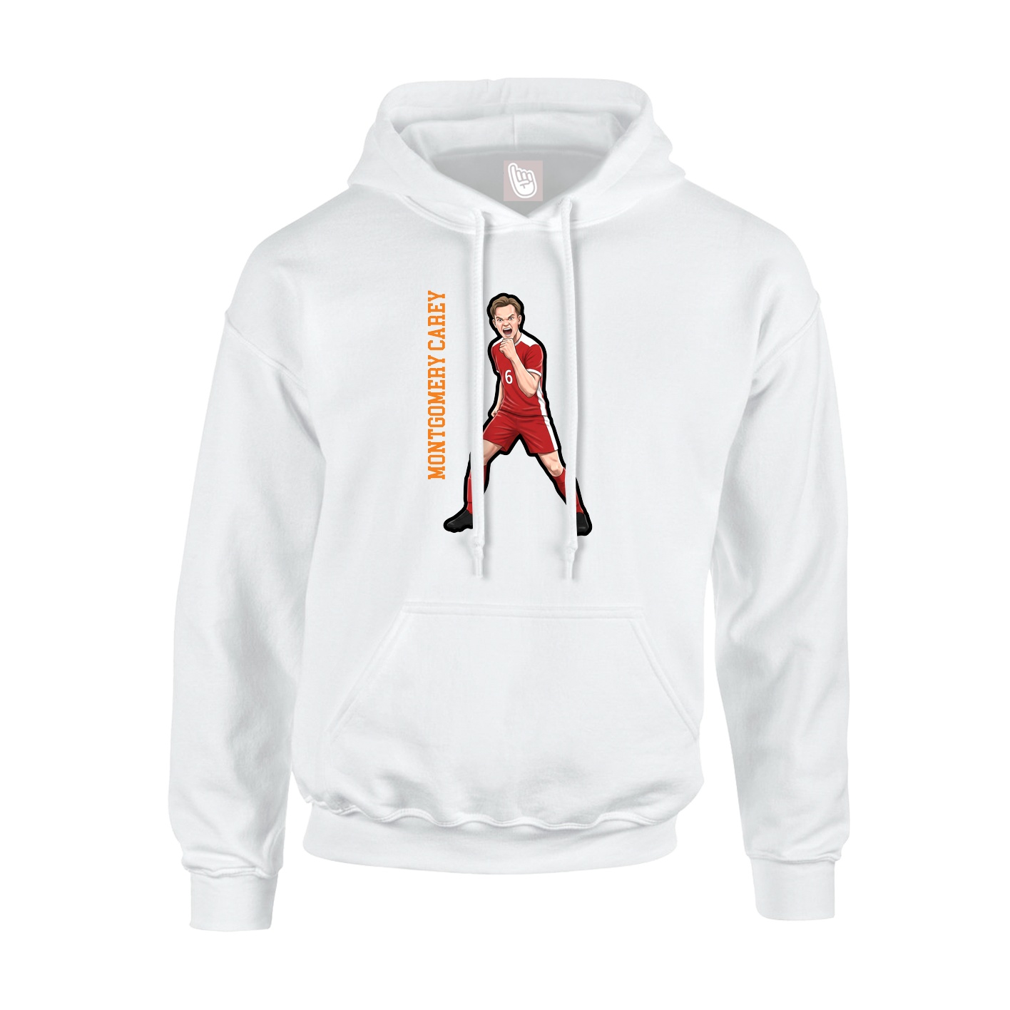 Youth Hoodie — Name Vertical in White
