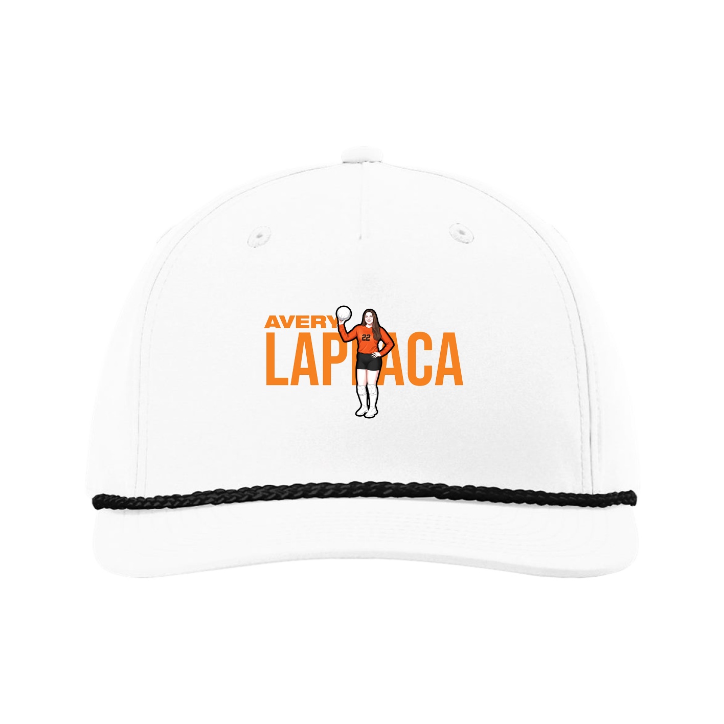 Five-Panel Classic Rope Cap — Player Name in White