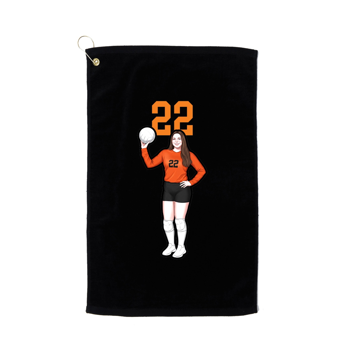 Golf Towel — Number Top in Black