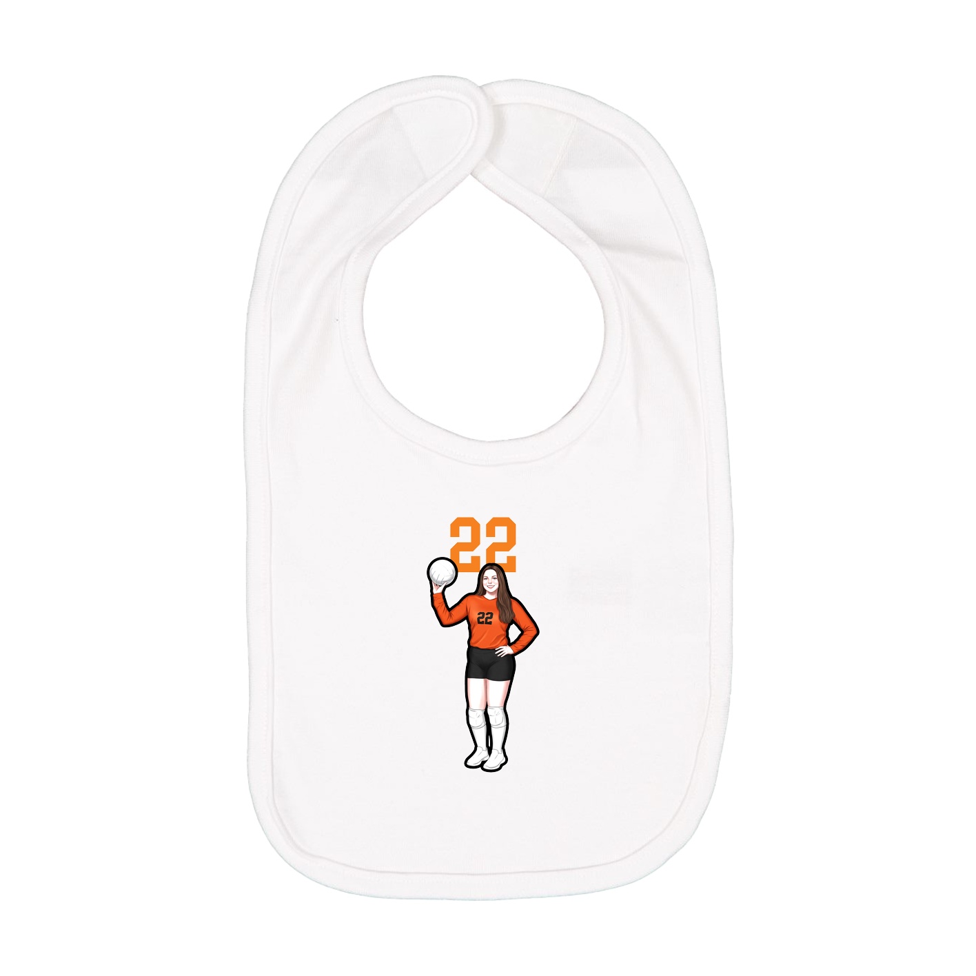 Infant Bib — Number Top in White