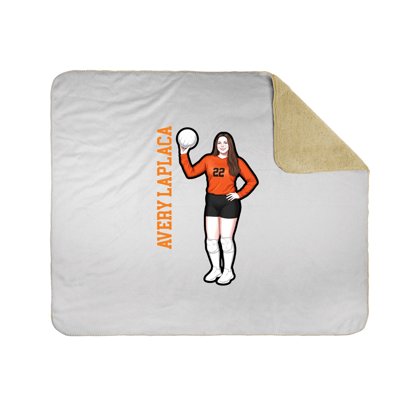 Throw Blanket — Name Vertical in White
