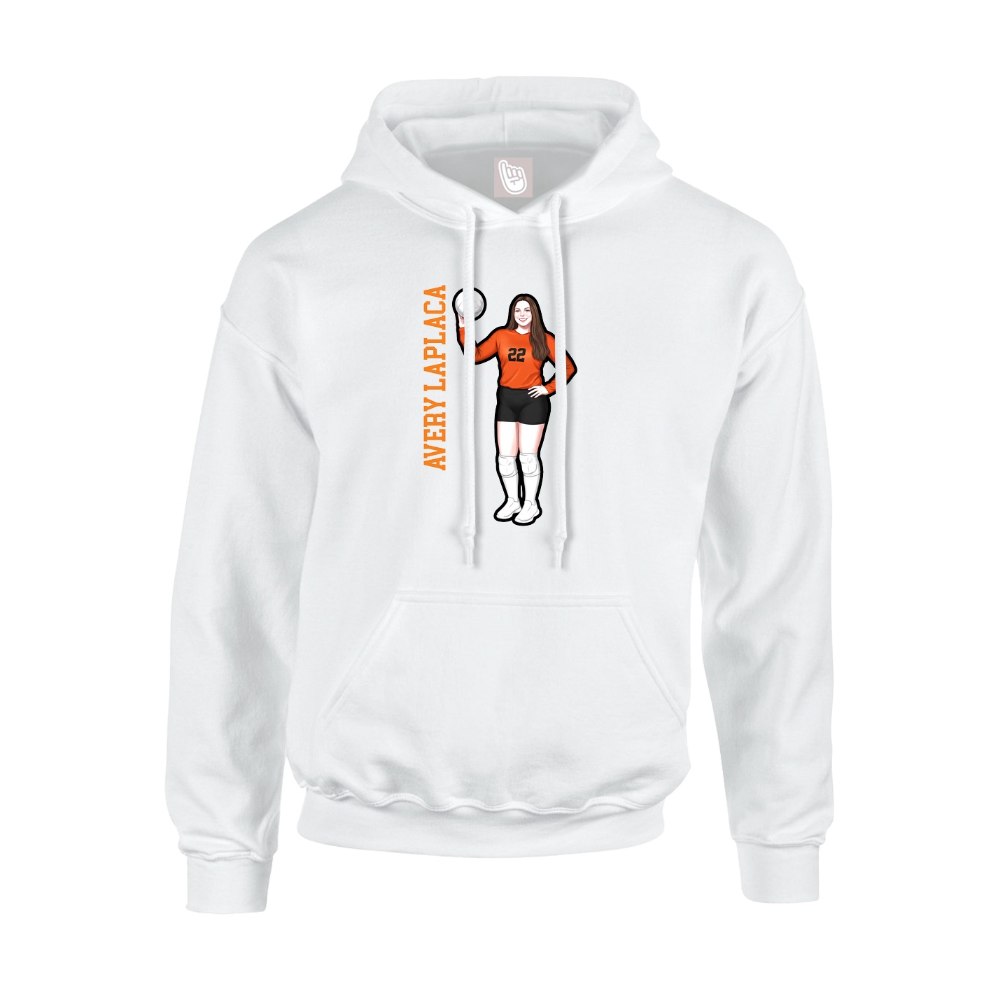 Youth Hoodie — Name Vertical in White