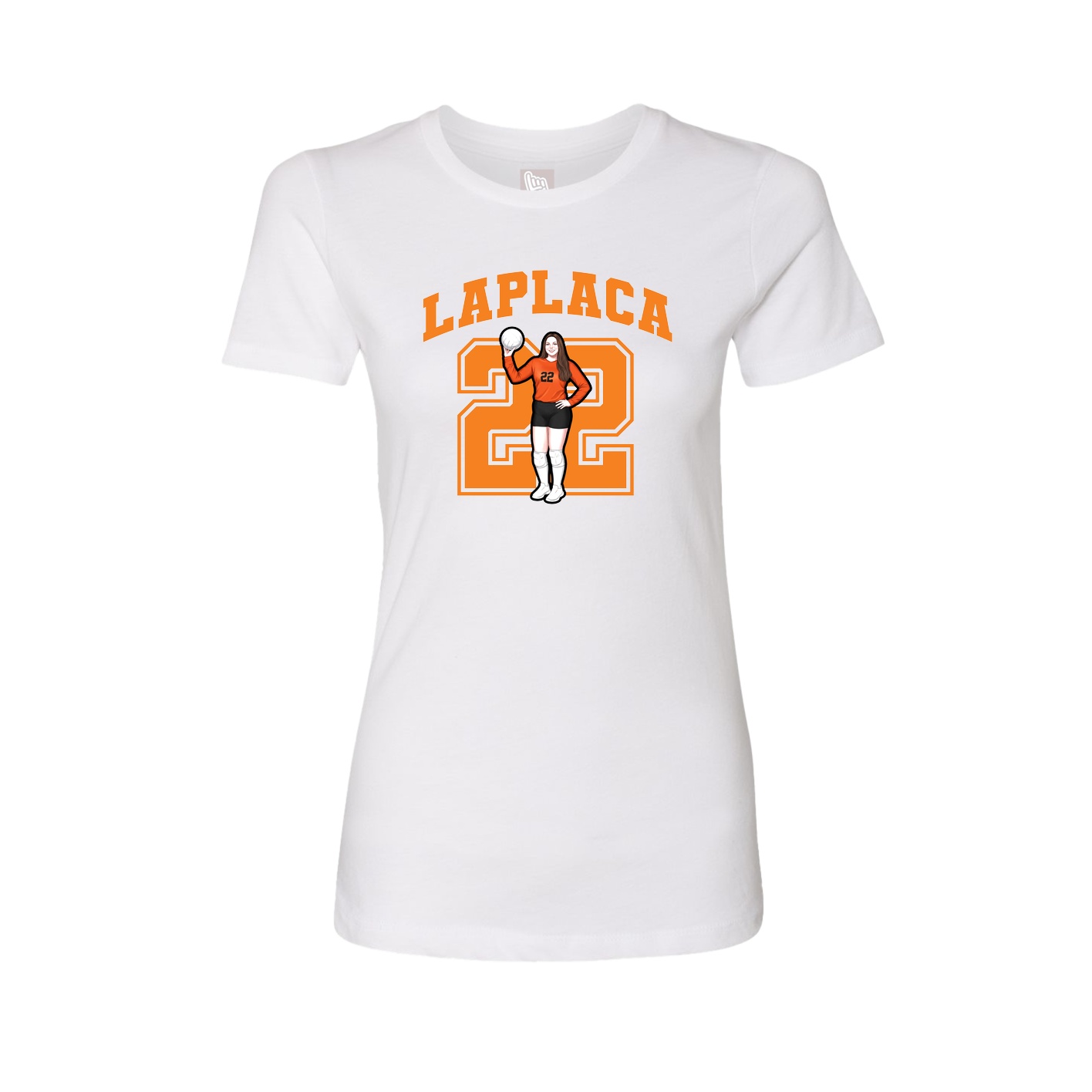 Fitted Women's Tee — Number in White