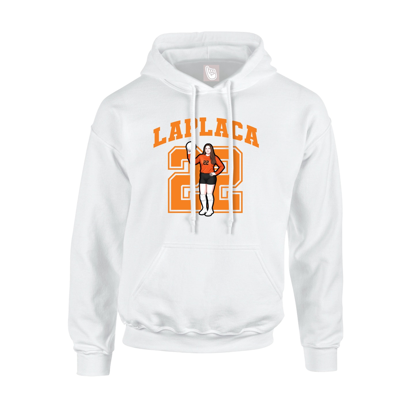 Hoodie — Number in White