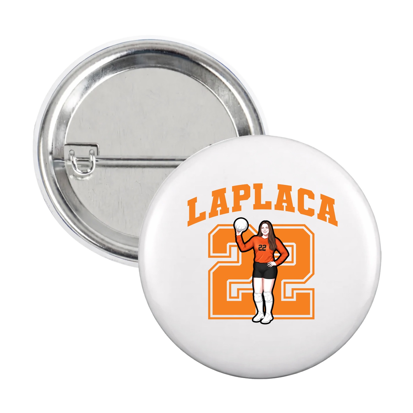 Game Day Button — Number in White