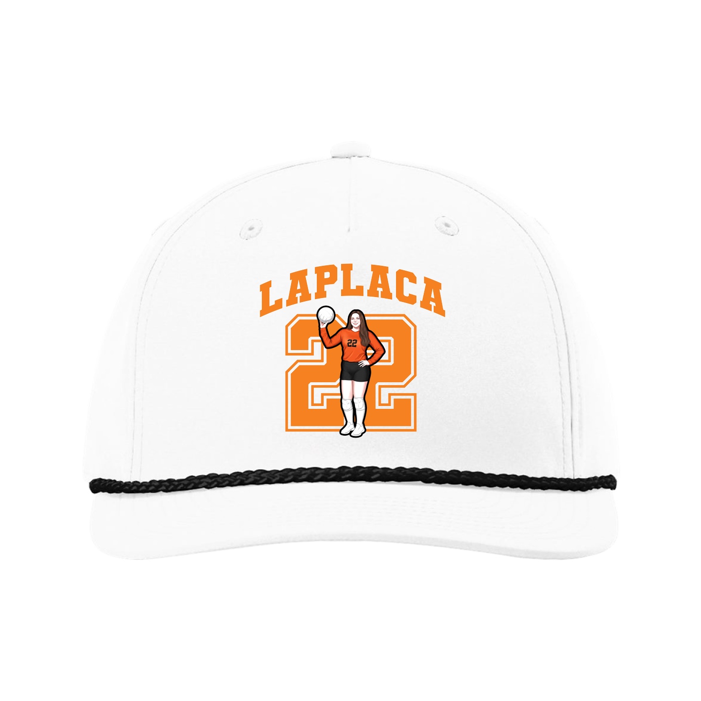 Five-Panel Classic Rope Cap — Number in White