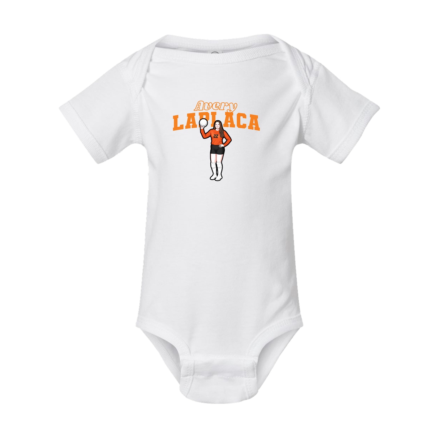 Baby Onesie — Name Arch in White