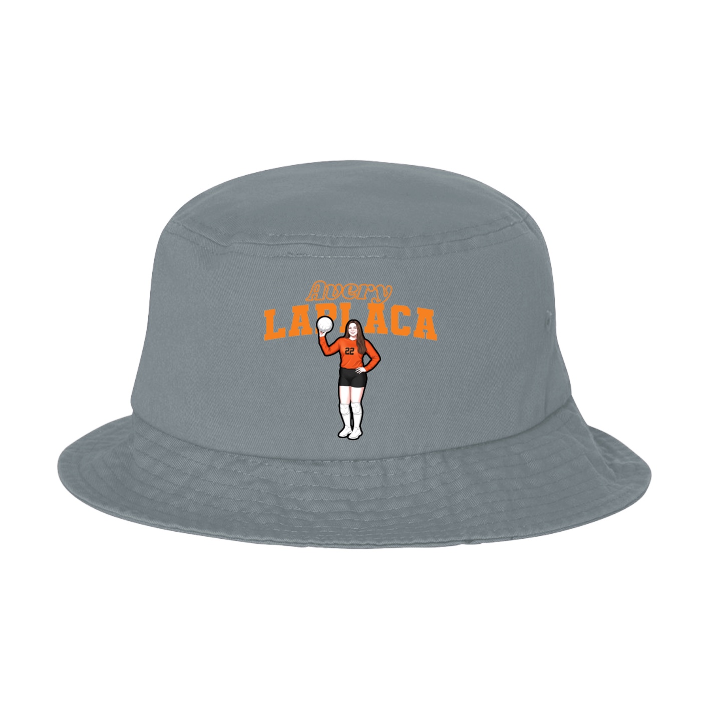 Bucket Cap — Name Arch in Grey