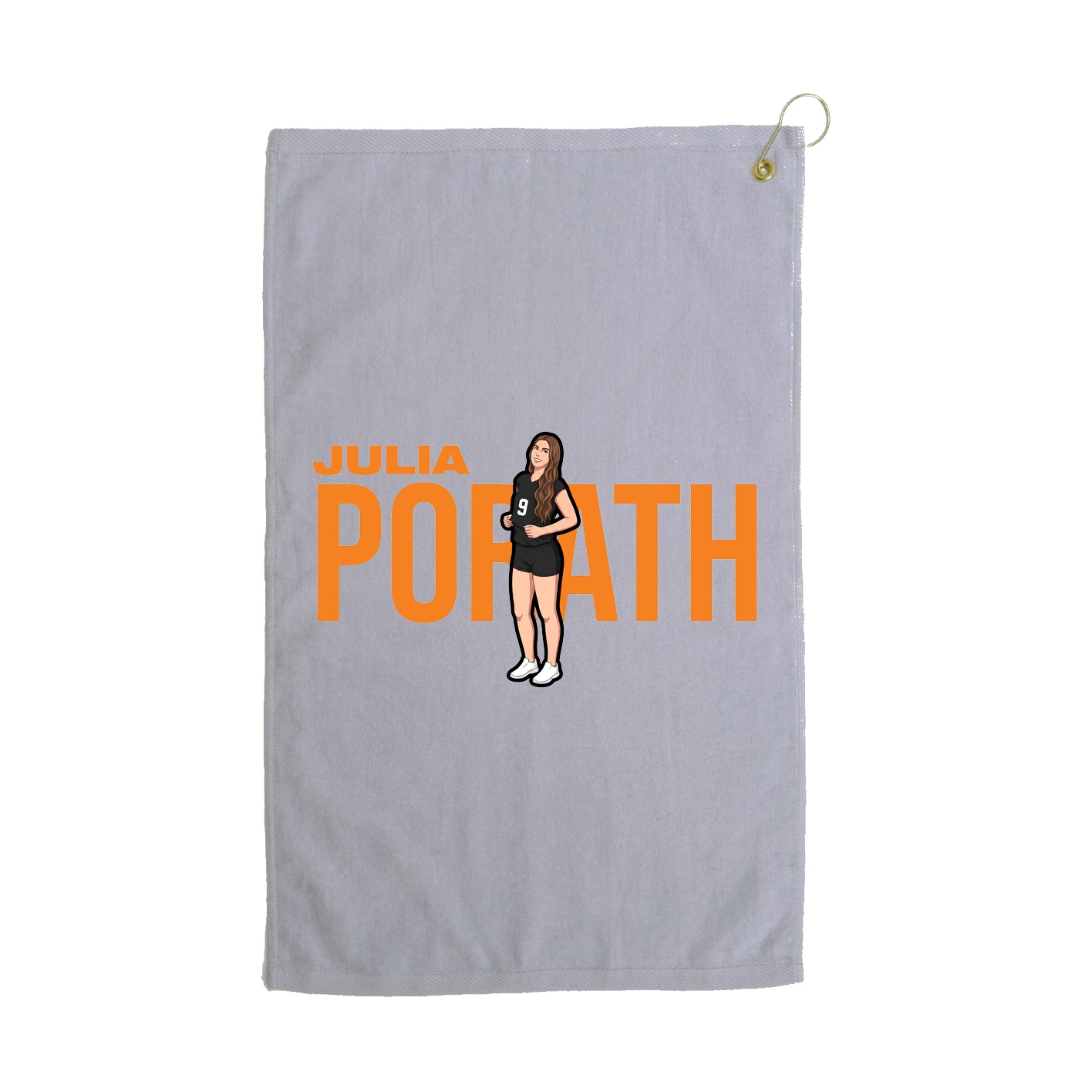 Golf Towel — Player Name in Grey