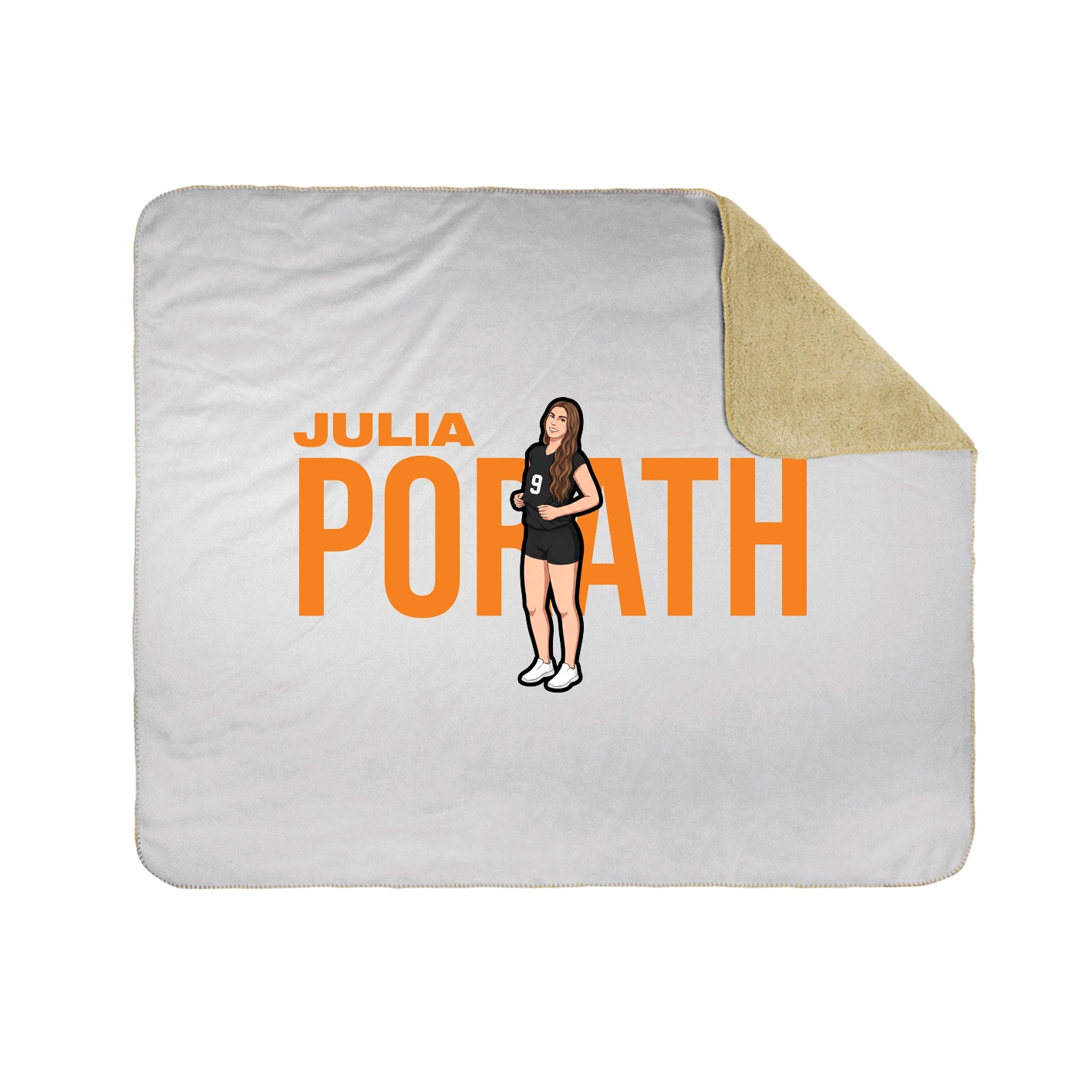 Throw Blanket — Player Name in White