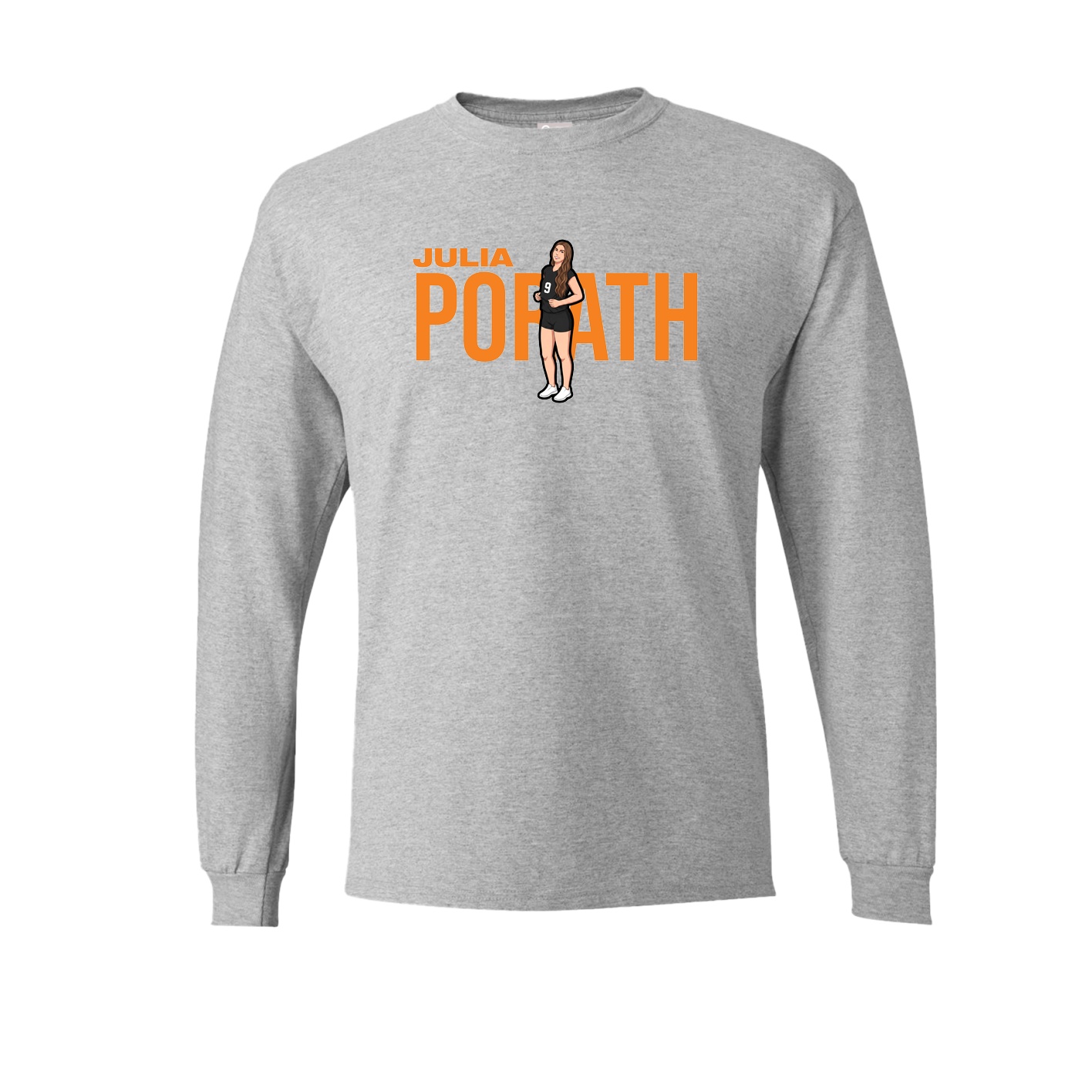 Long Sleeve Tee — Player Name in Grey