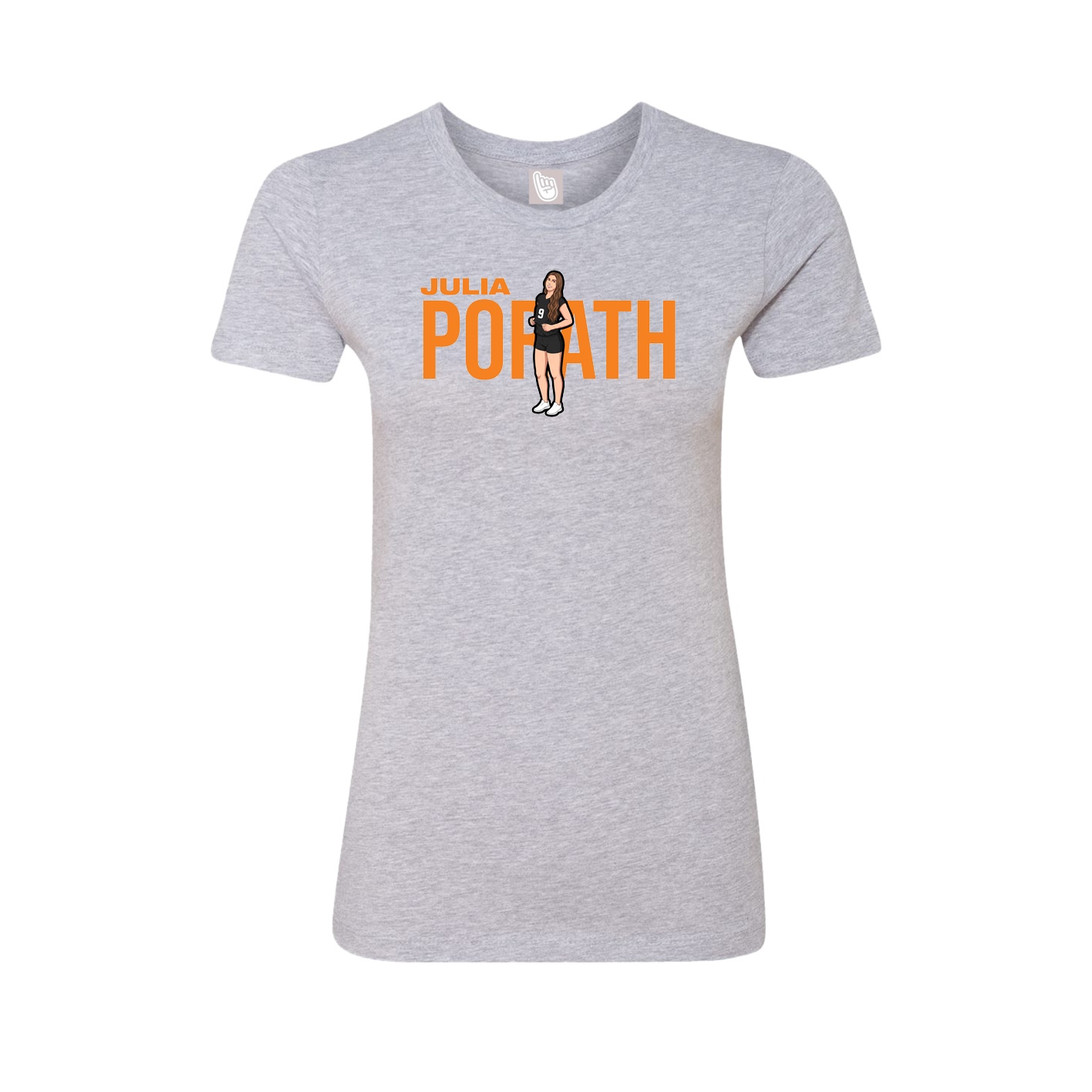 Fitted Women's Tee — Player Name in Grey