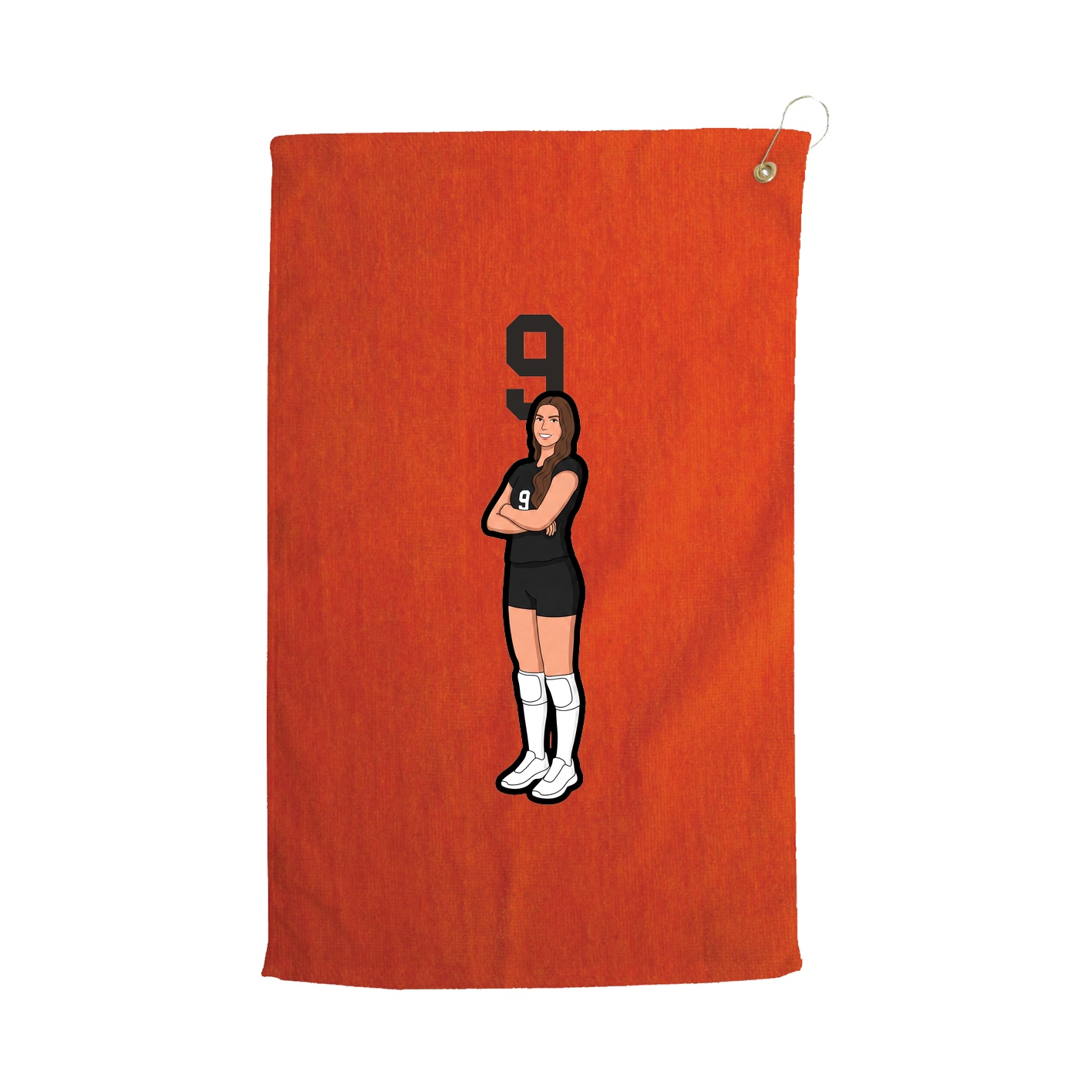 Golf Towel — Number Top in Orange