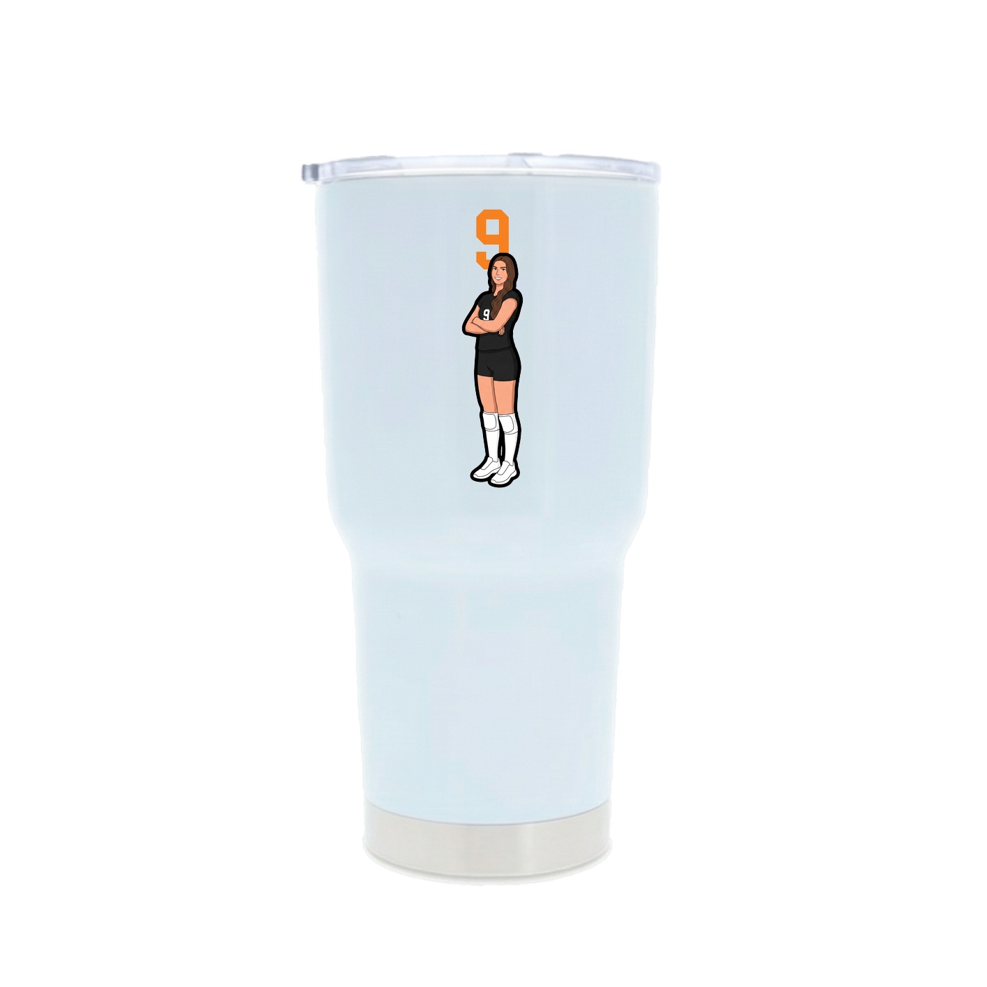 30oz Stainless Steel Tumbler — Number Top in White