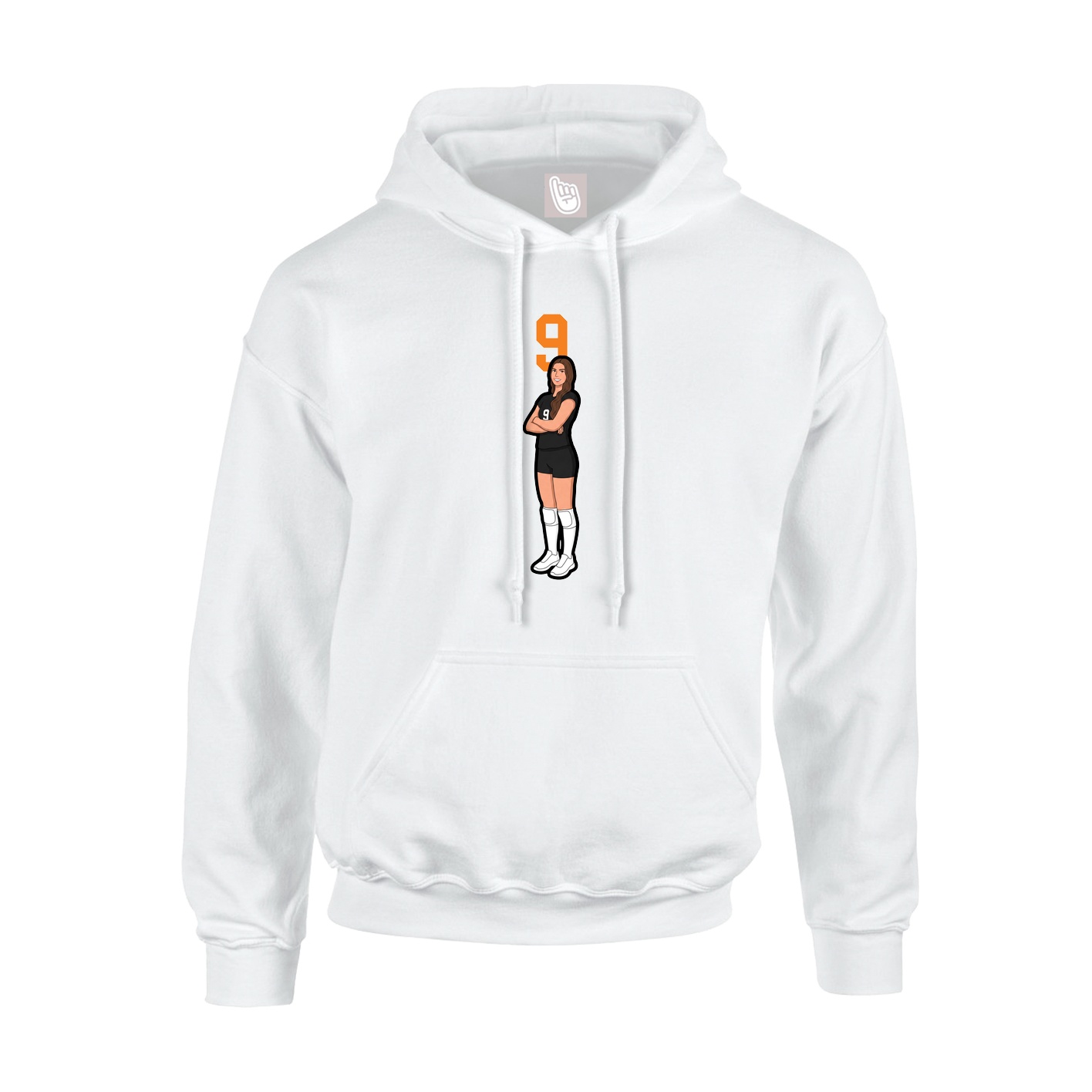 Hoodie — Number Top in White