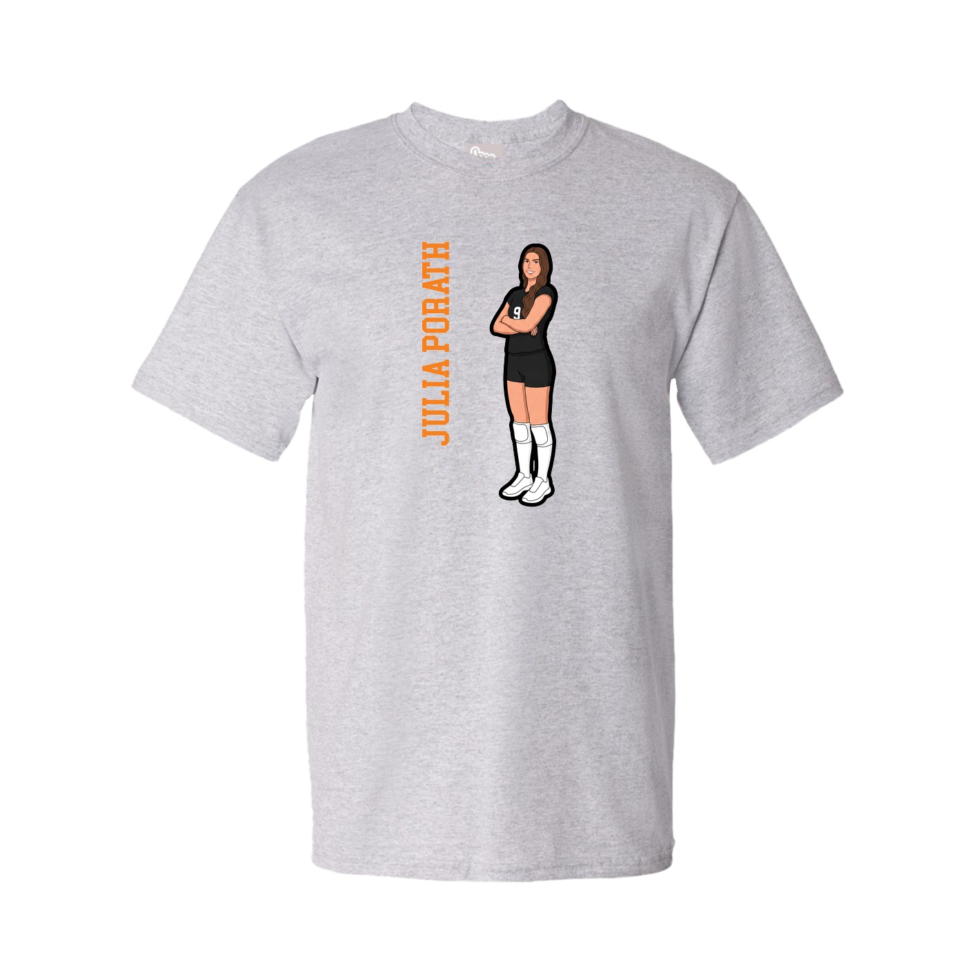 Tee — Name Vertical in Grey