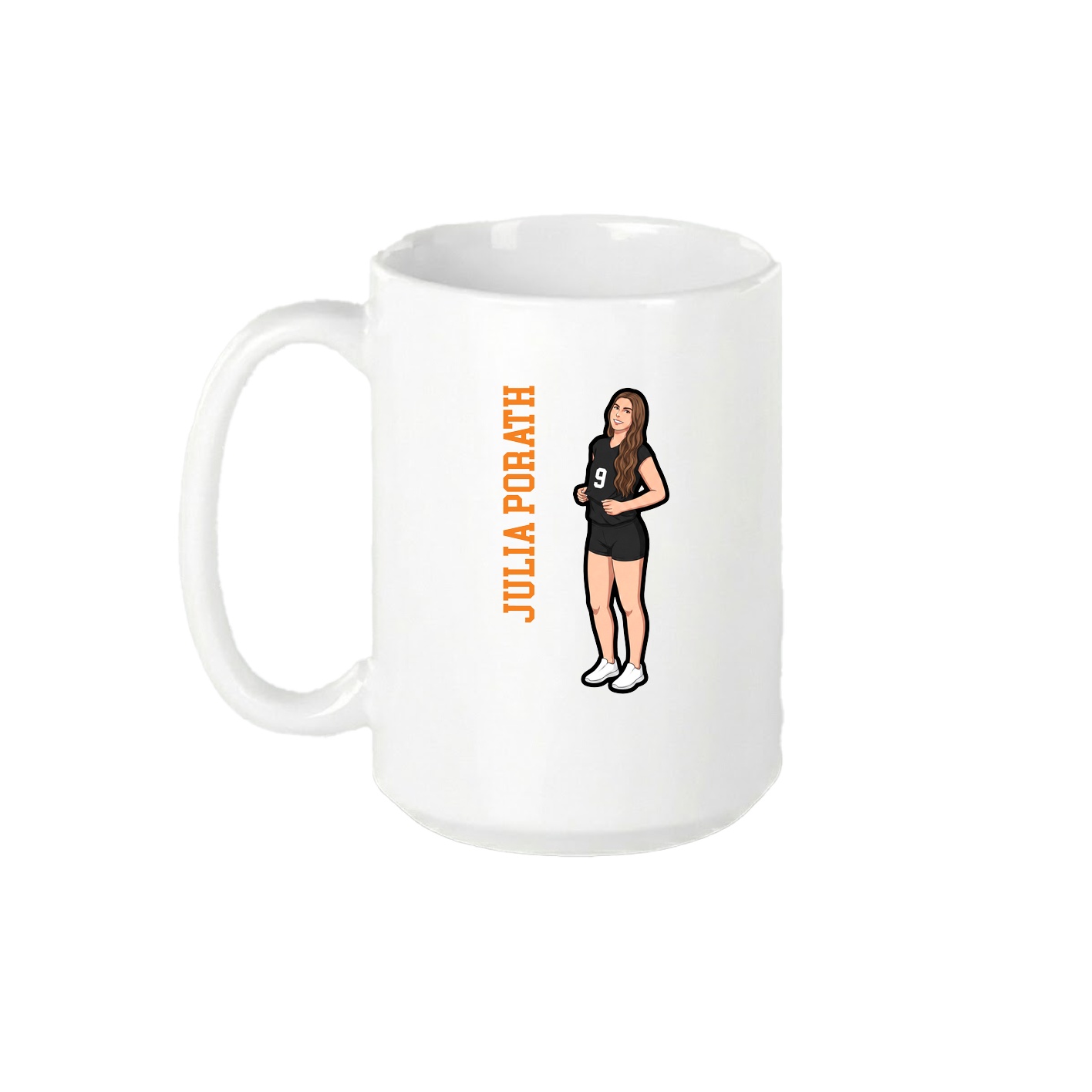 15oz Coffee Mug — Name Vertical in White