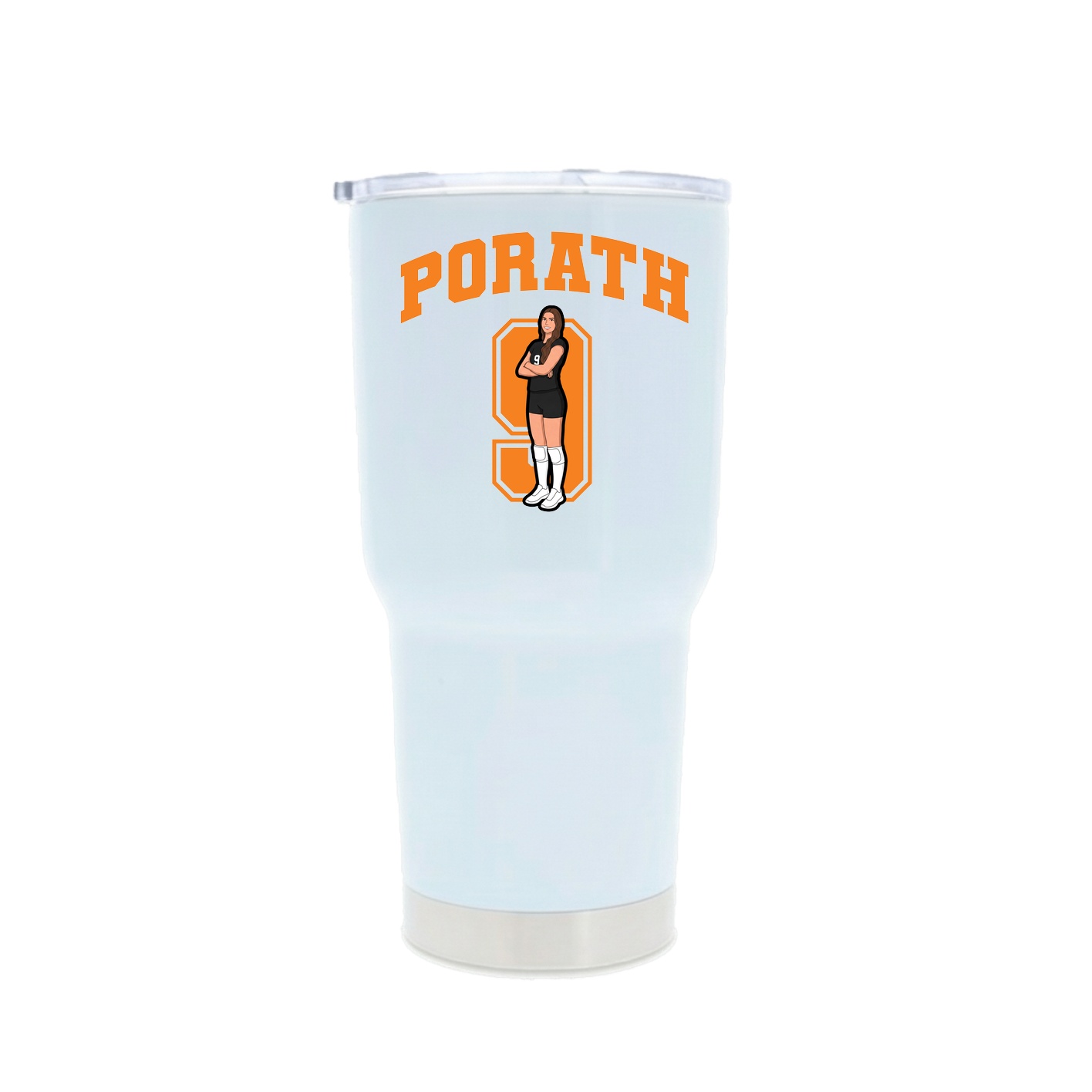 30oz Stainless Steel Tumbler — Number in White