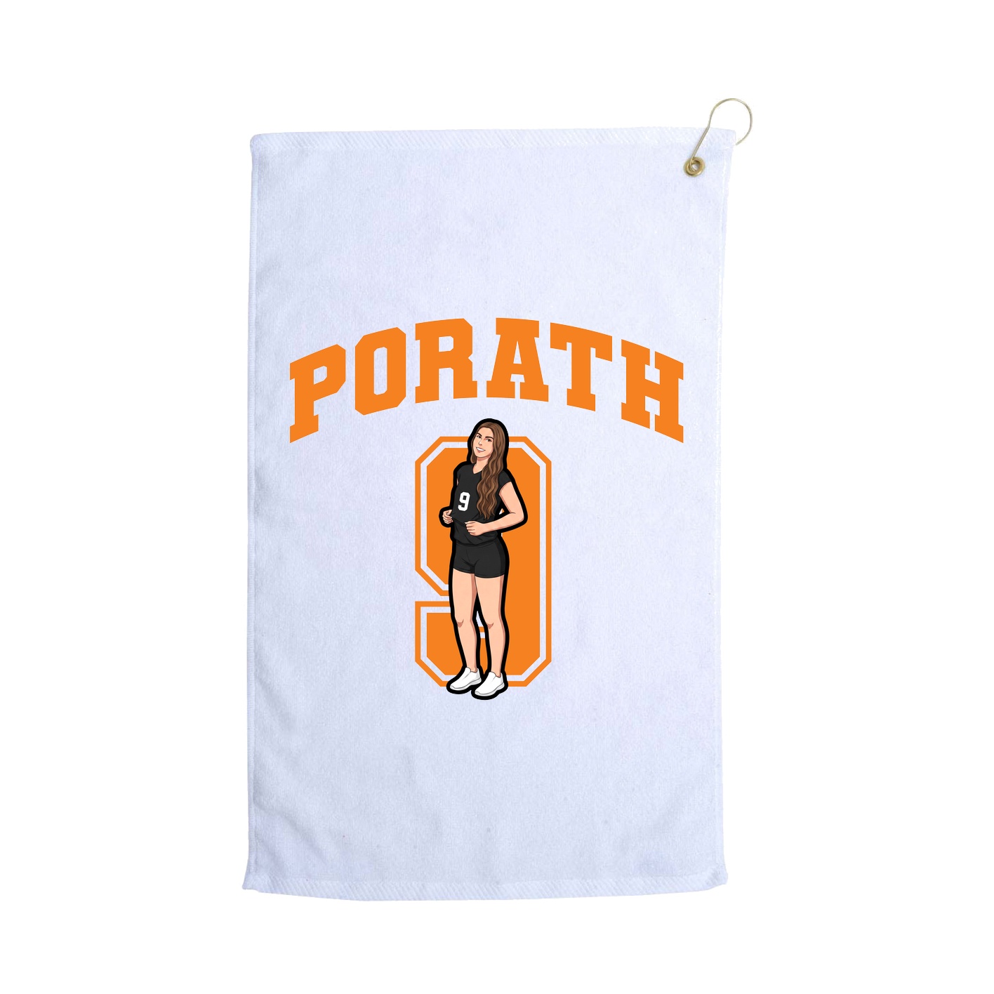 Golf Towel — Number in White