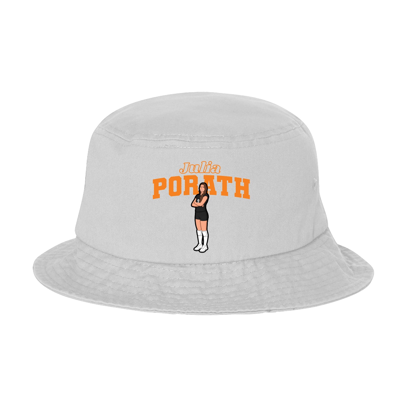 Bucket Cap — Name Arch in White