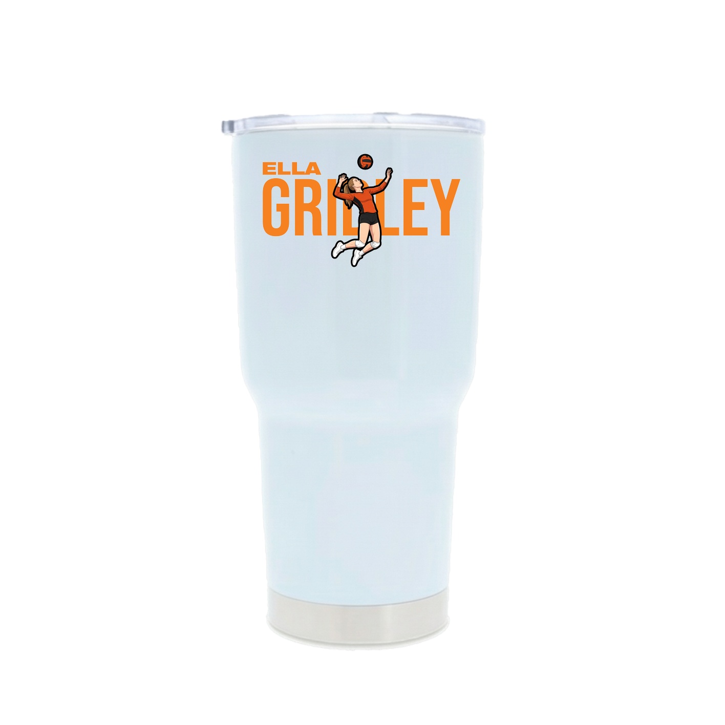 30oz Stainless Steel Tumbler — Player Name in White