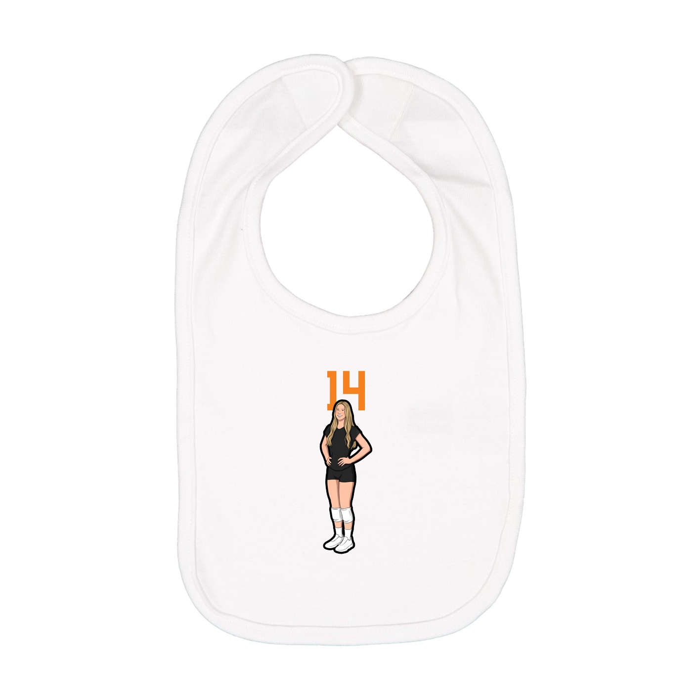 Infant Bib — Number Top in White