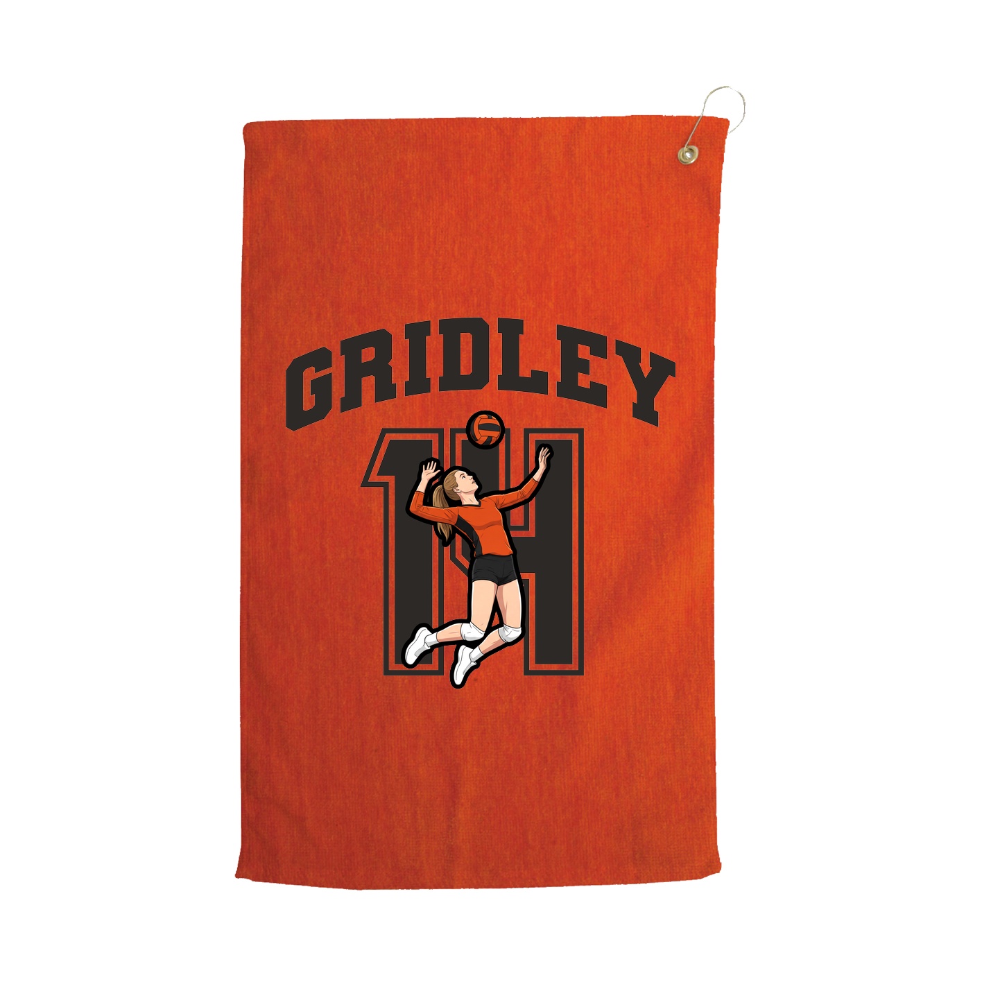Golf Towel — Number in Orange