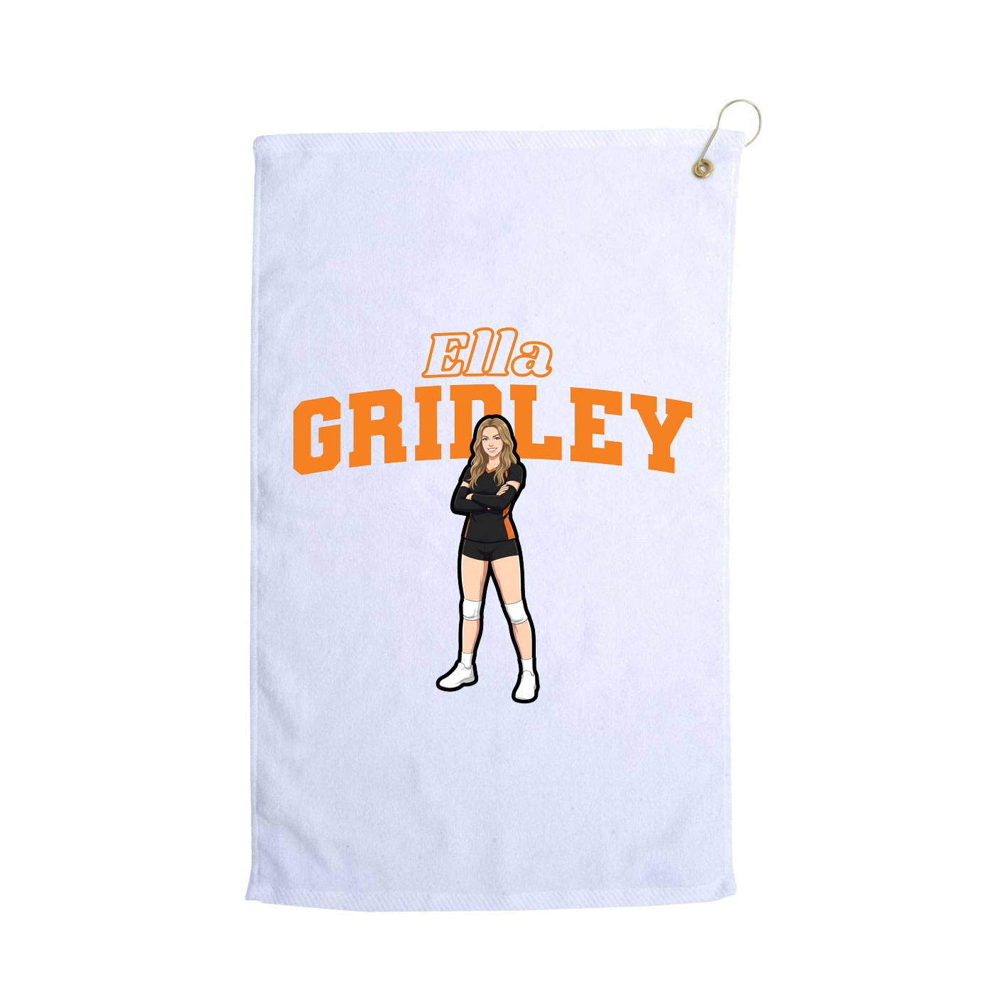 Golf Towel — Name Arch in White