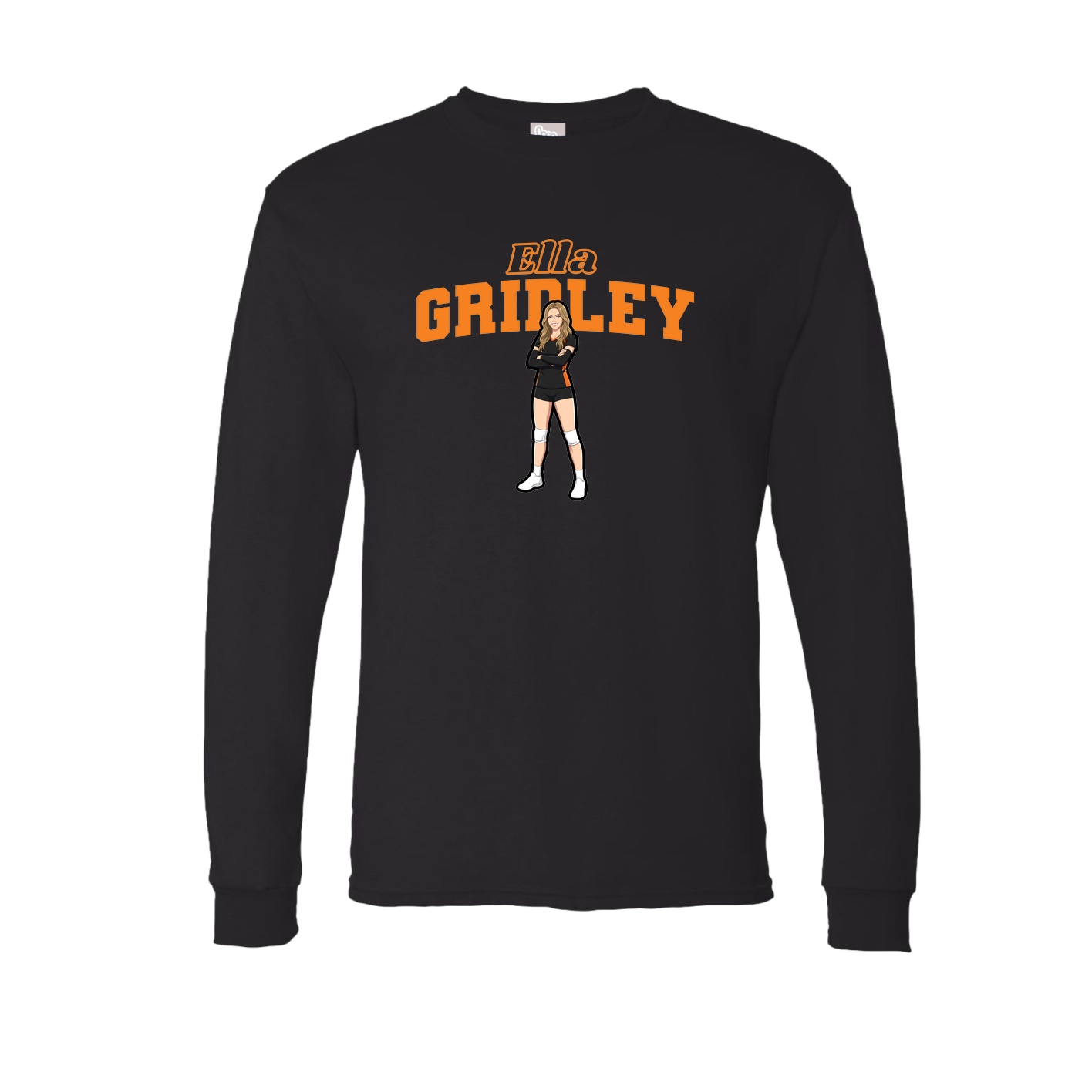 Long Sleeve Tee — Name Arch in Black