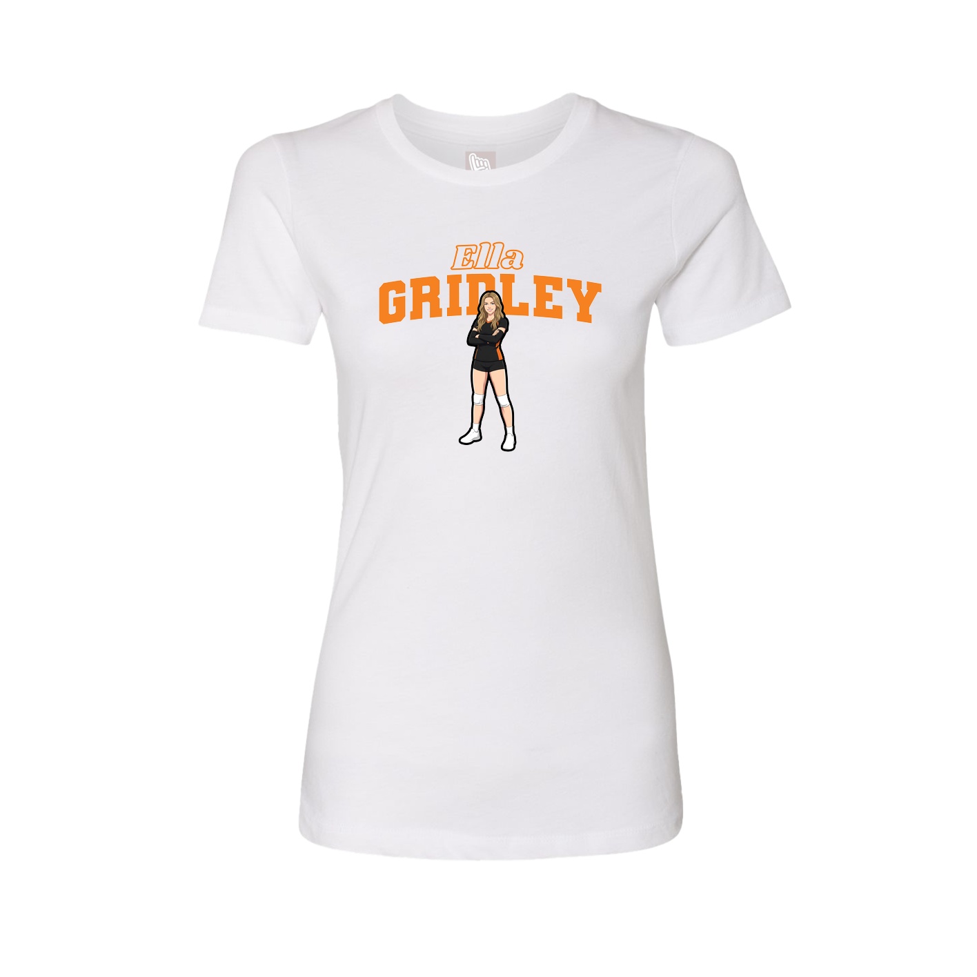 Fitted Women's Tee — Name Arch in White